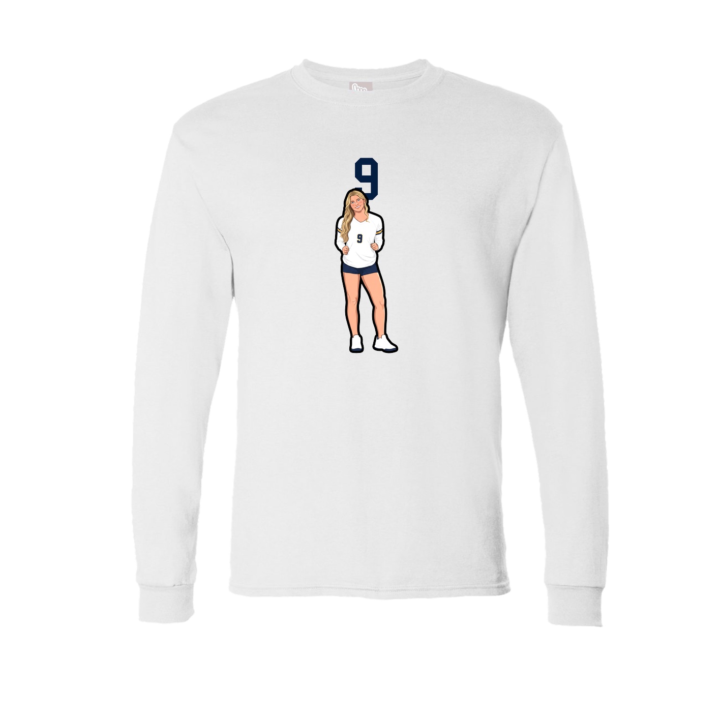 Long Sleeve Tee — Number Top in White