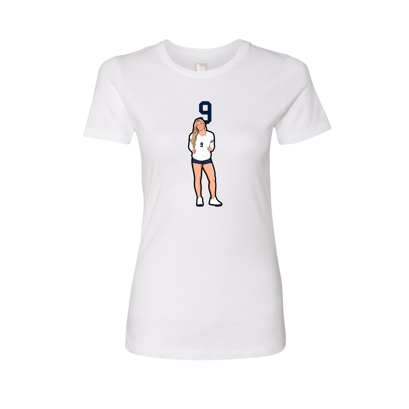 Fitted Women's Tee — Number Top in White