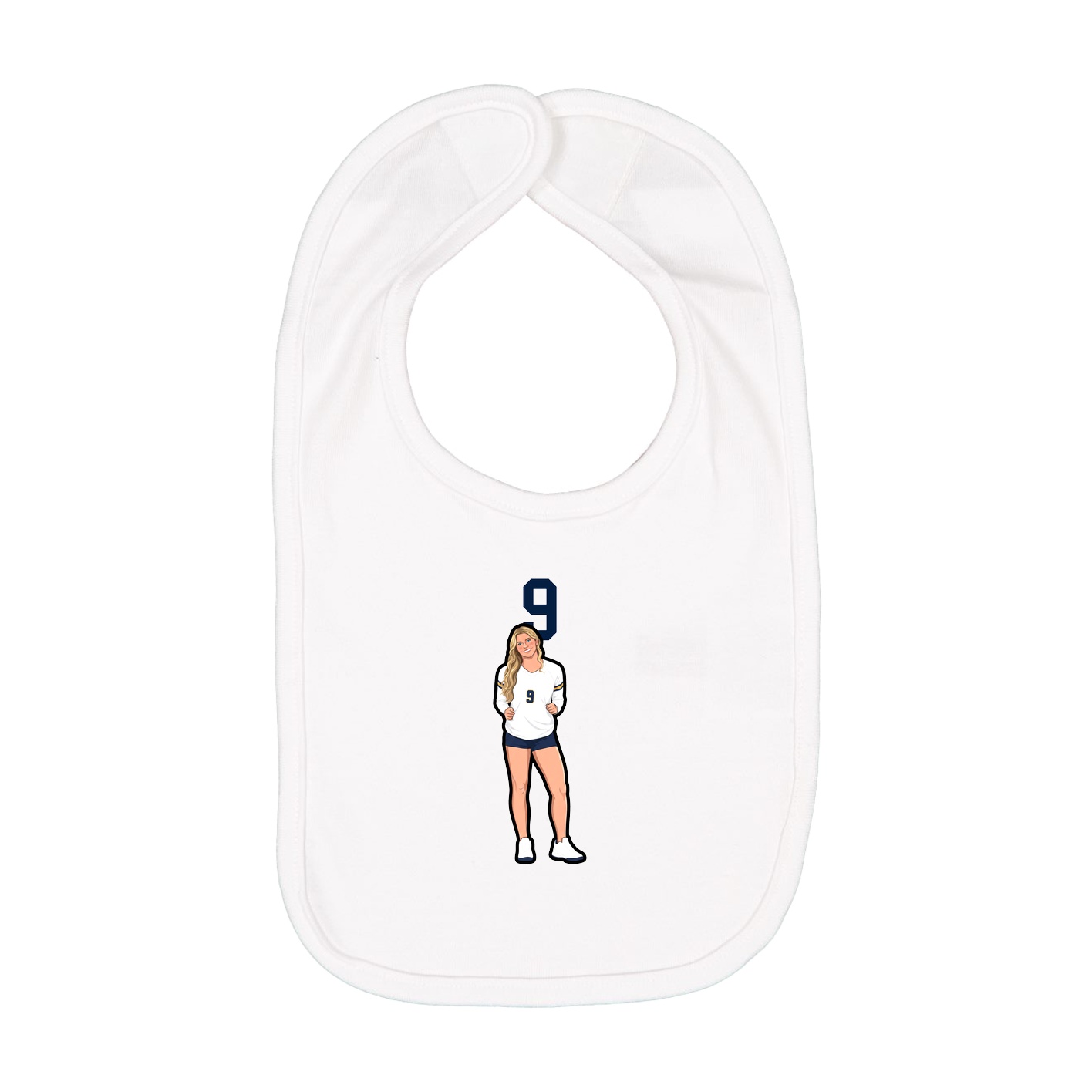 Infant Bib — Number Top in White