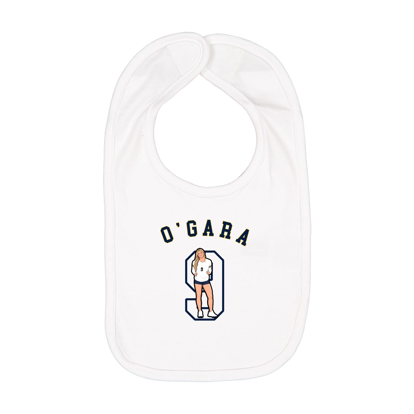 Infant Bib — Shirsey Arch in White