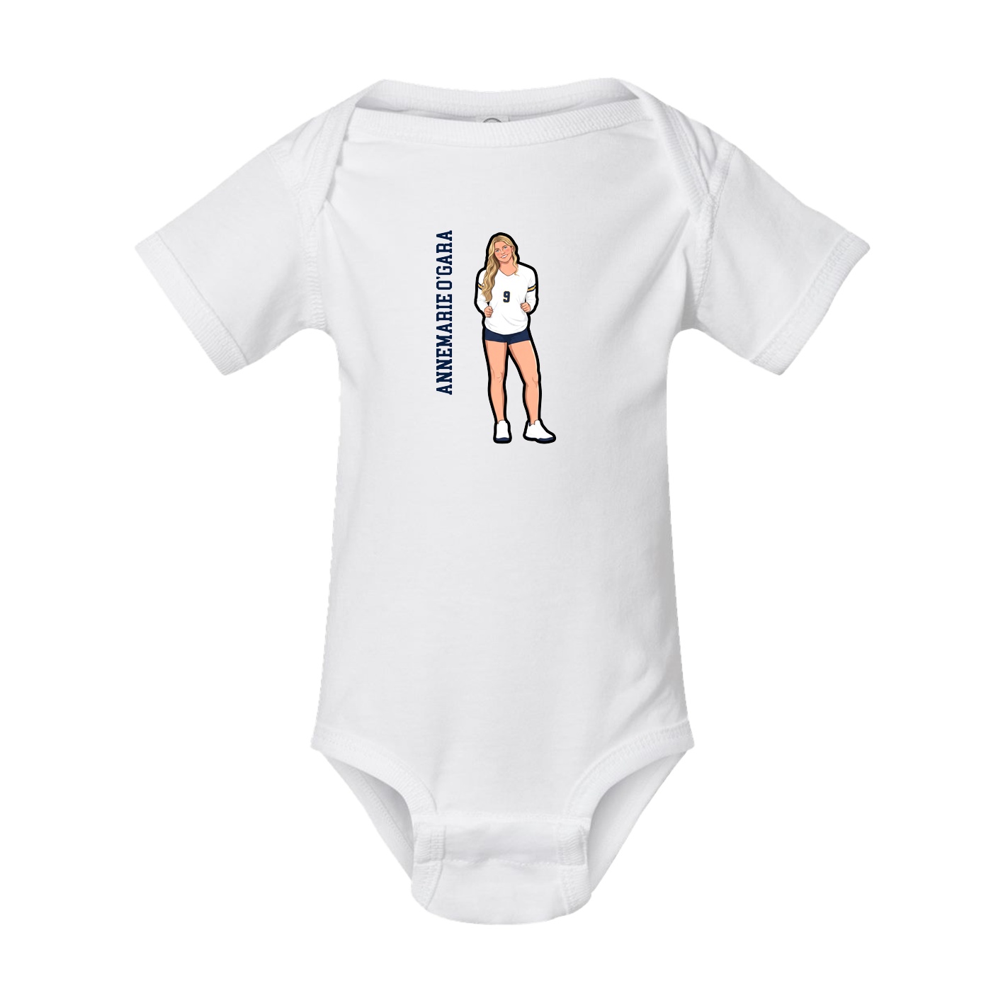 Baby Onesie — Name Vertical in White