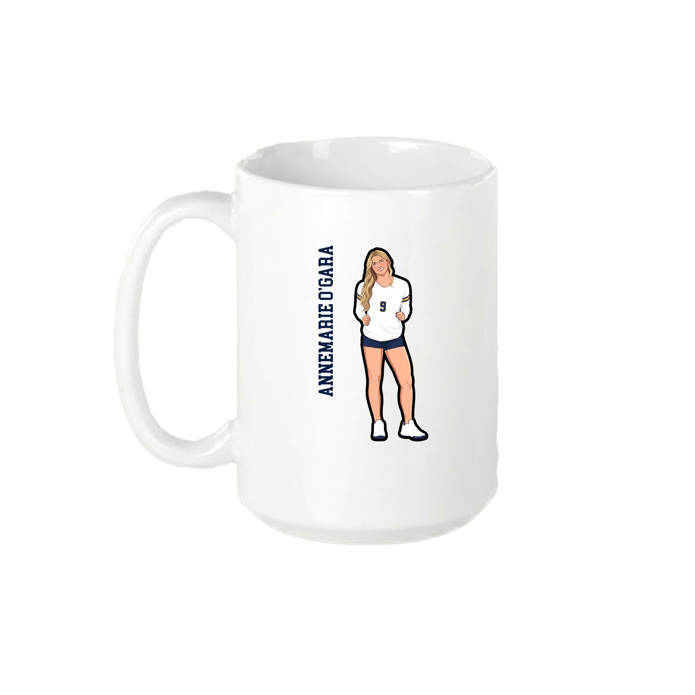 15oz Coffee Mug — Name Vertical in White