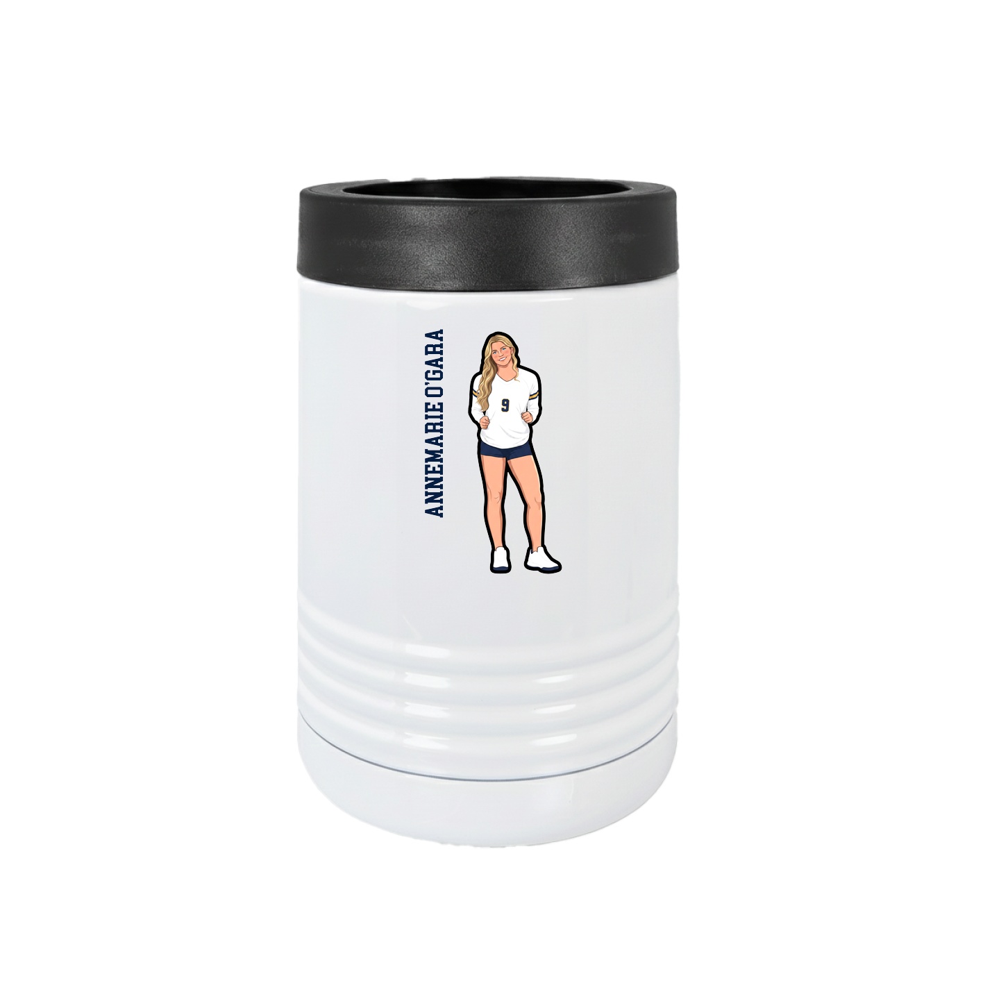 Beverage Holder — Name Vertical in White