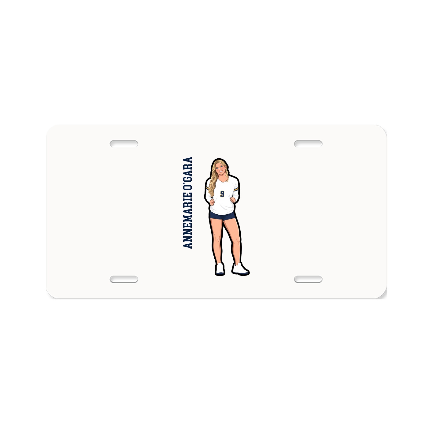 License Plate — Name Vertical in Classic