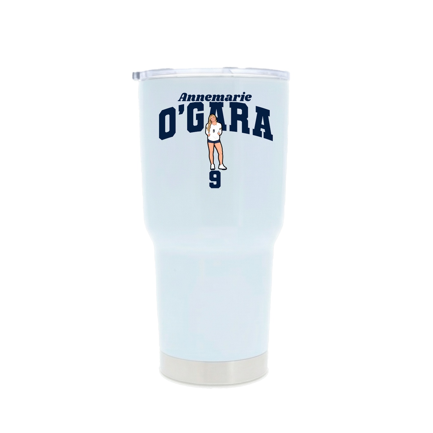 30oz Stainless Steel Tumbler — Signature Arch in White