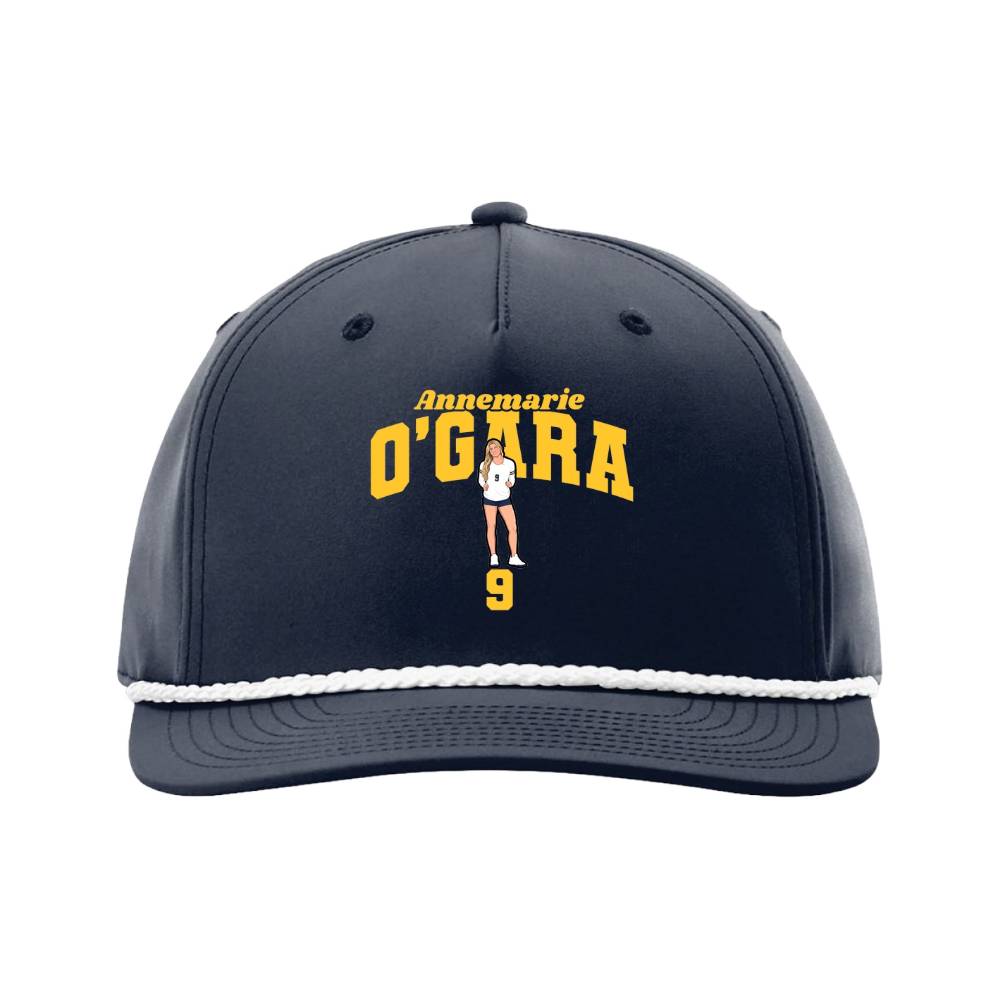 Five-Panel Classic Rope Cap — Signature Arch in Navy