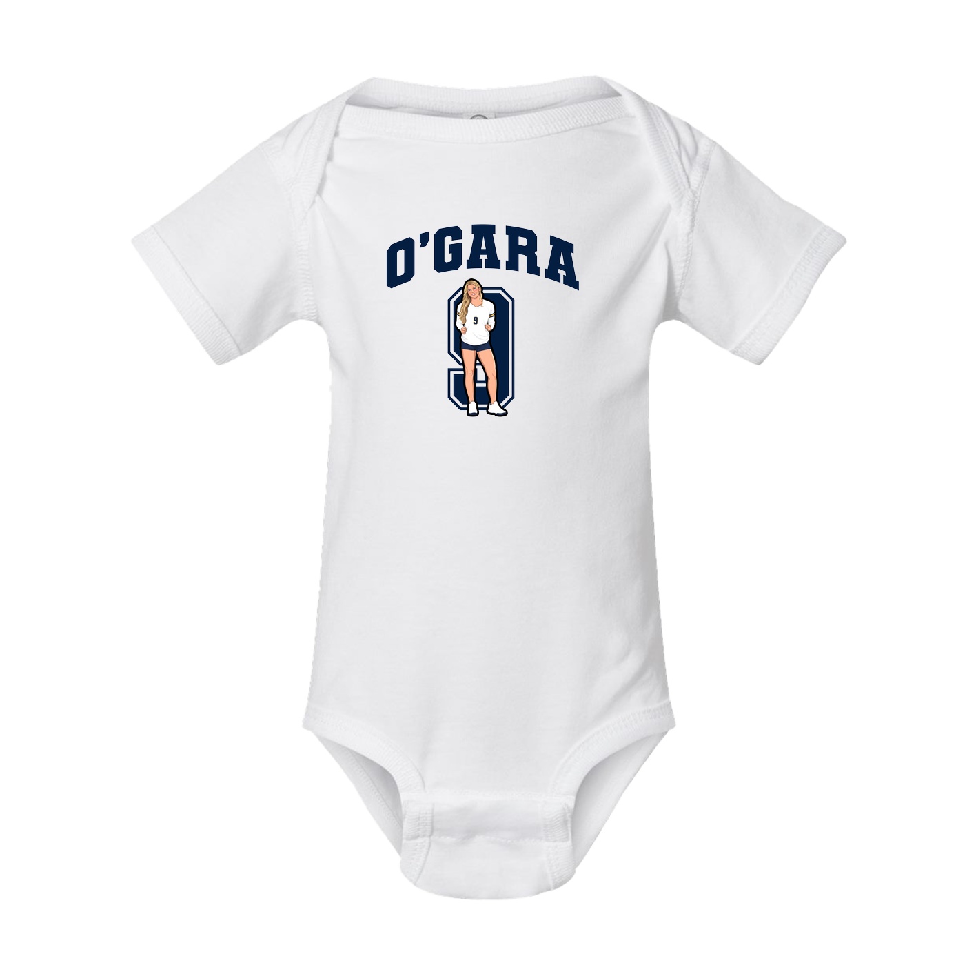 Baby Onesie — Number in White