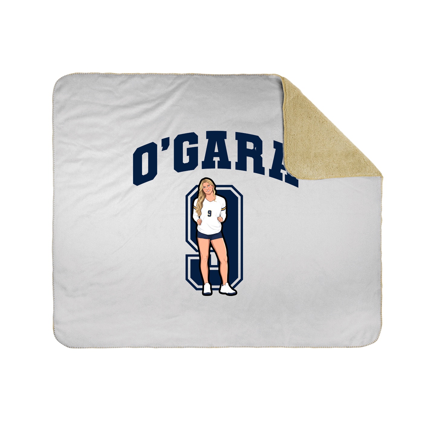Throw Blanket — Number in White