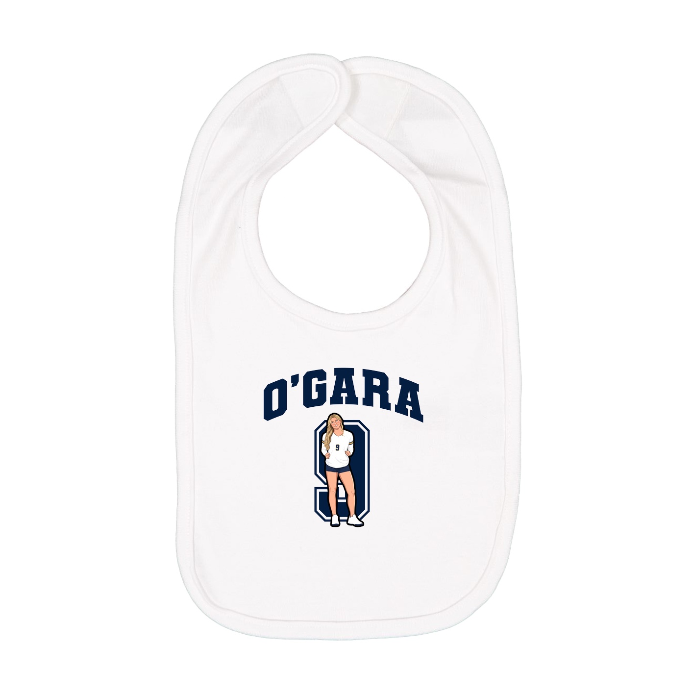 Infant Bib — Number in White