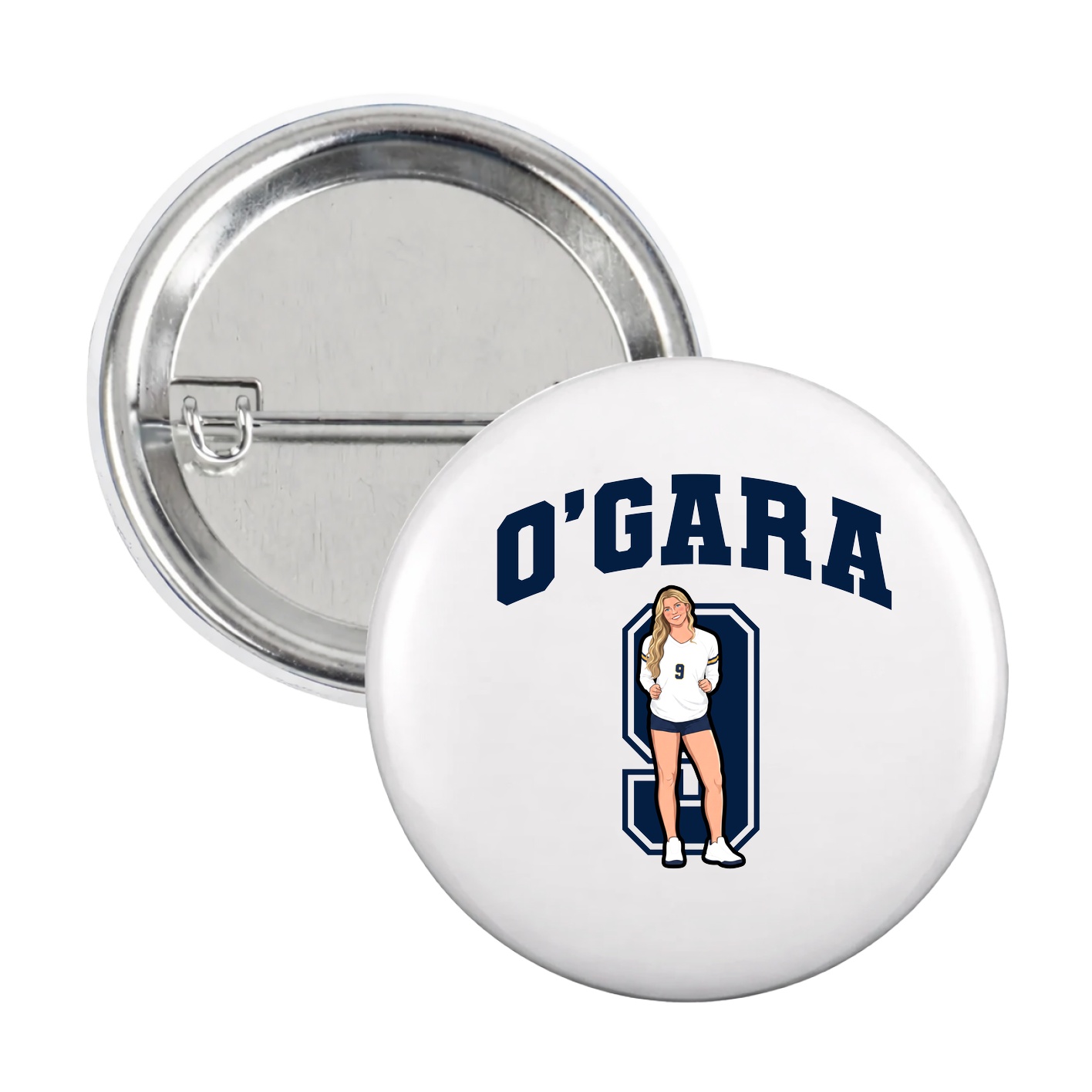 Game Day Button — Number in White