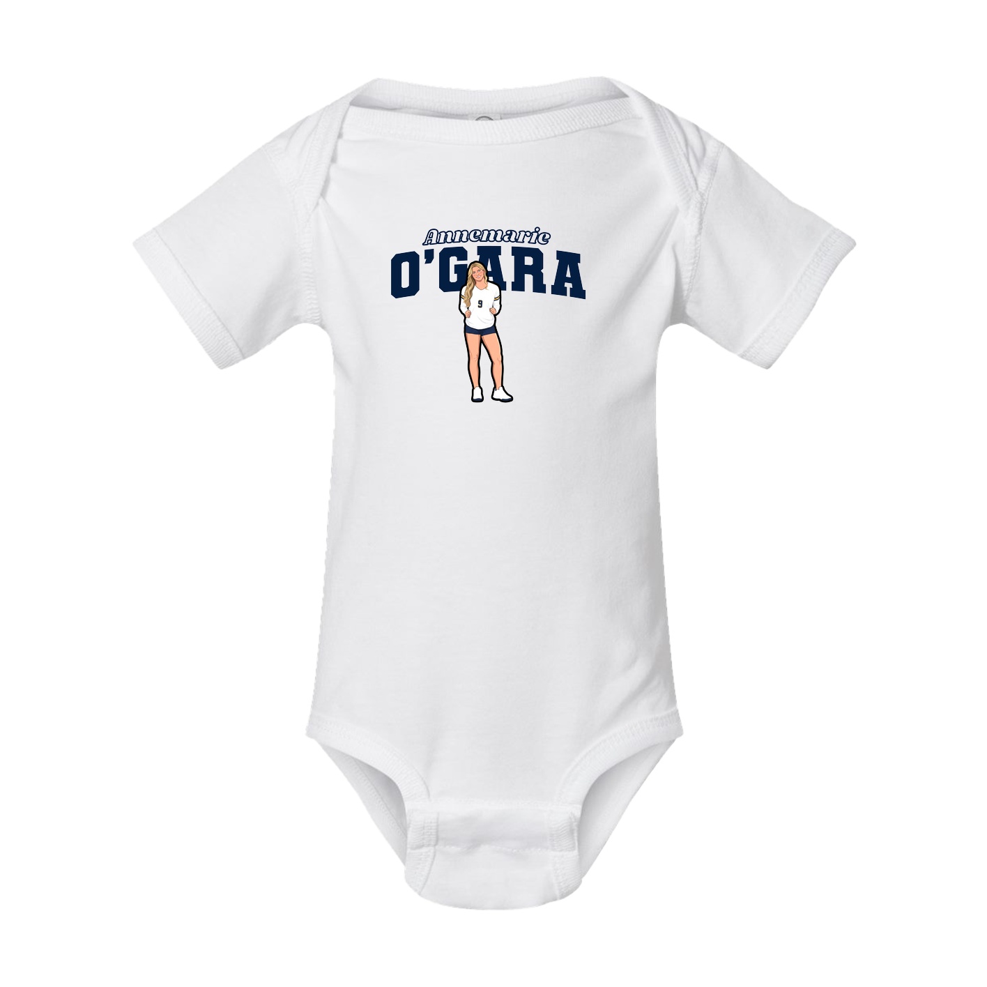 Baby Onesie — Name Arch in White