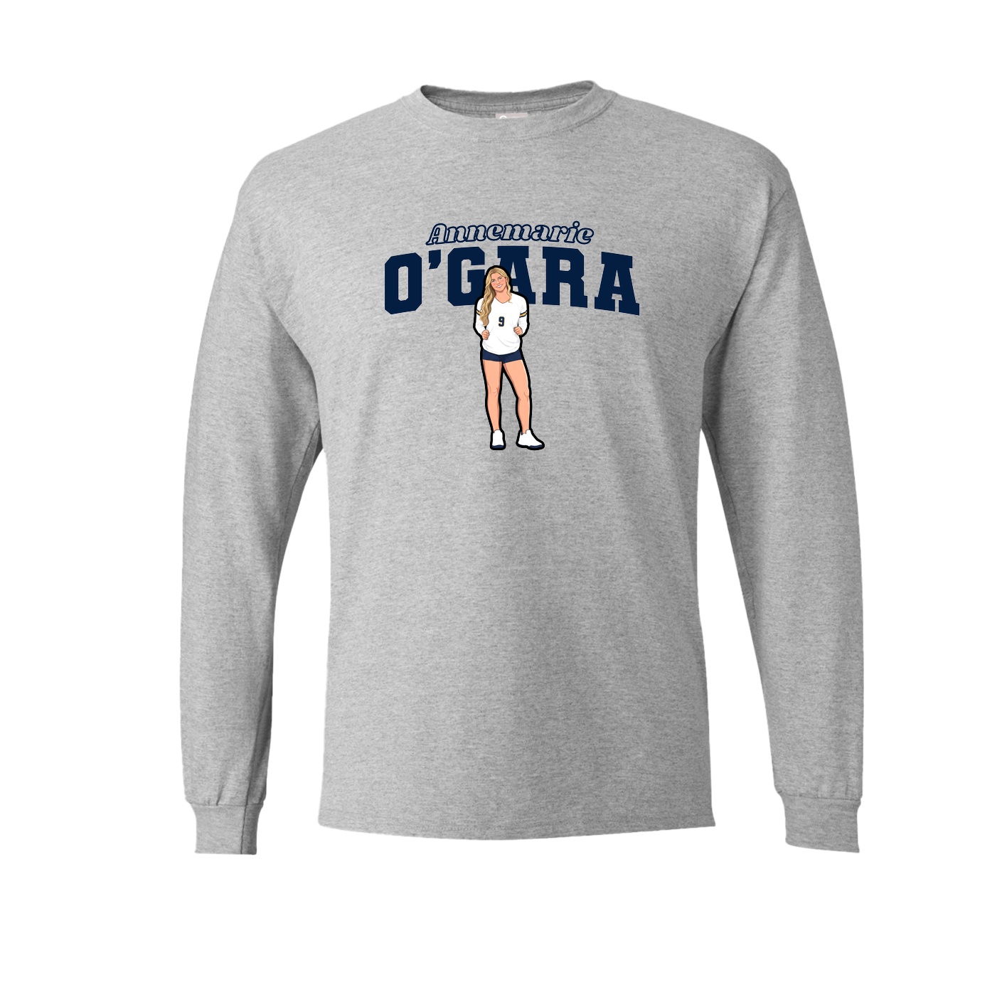 Long Sleeve Tee — Name Arch in Grey