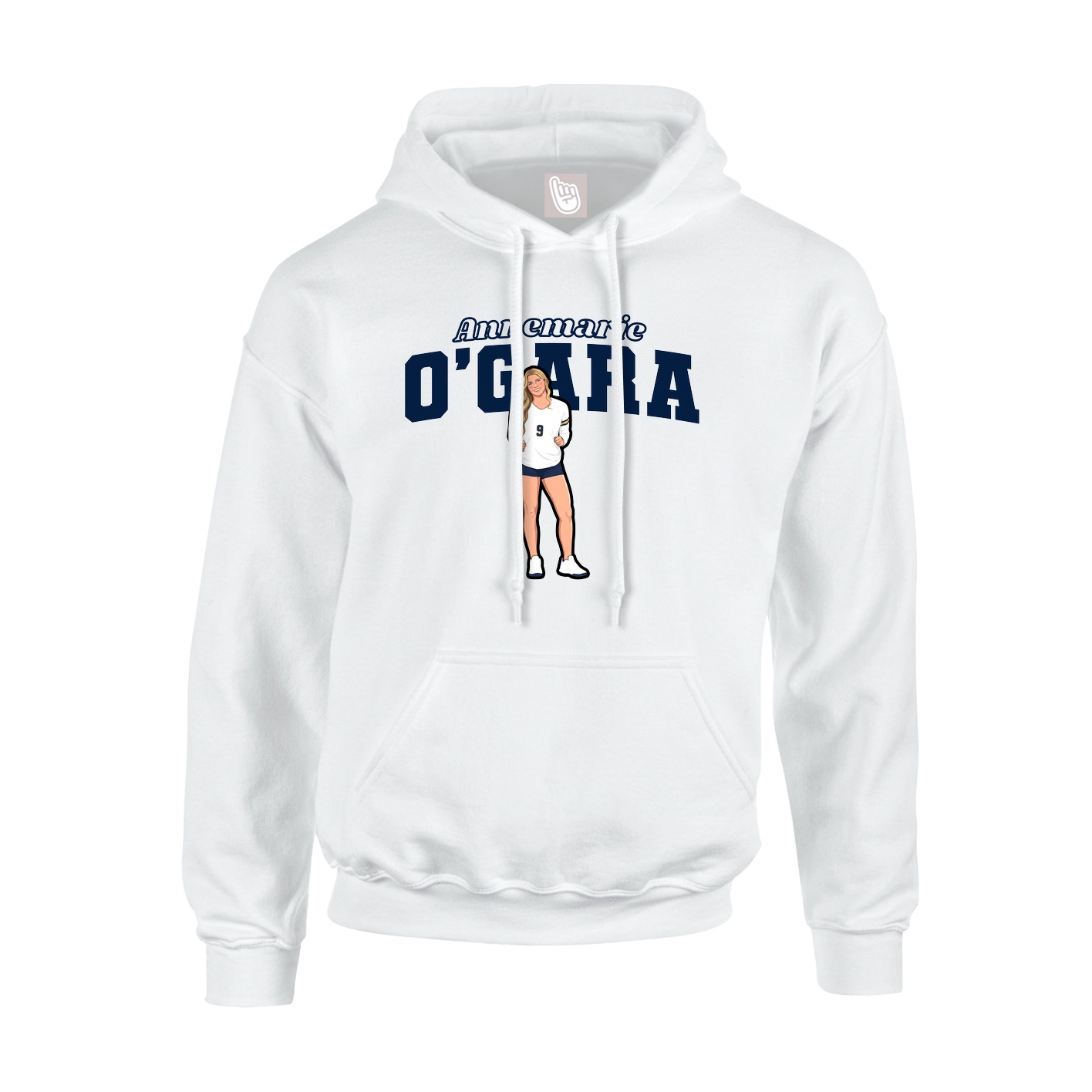 Youth Hoodie — Name Arch in White