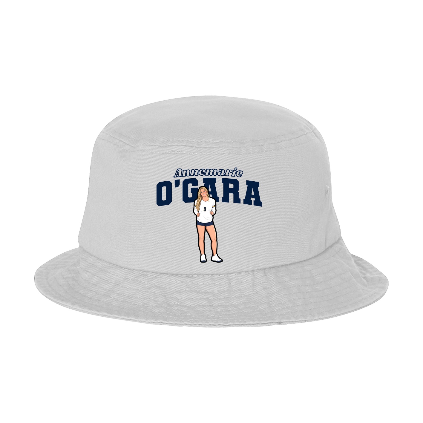 Bucket Cap — Name Arch in White