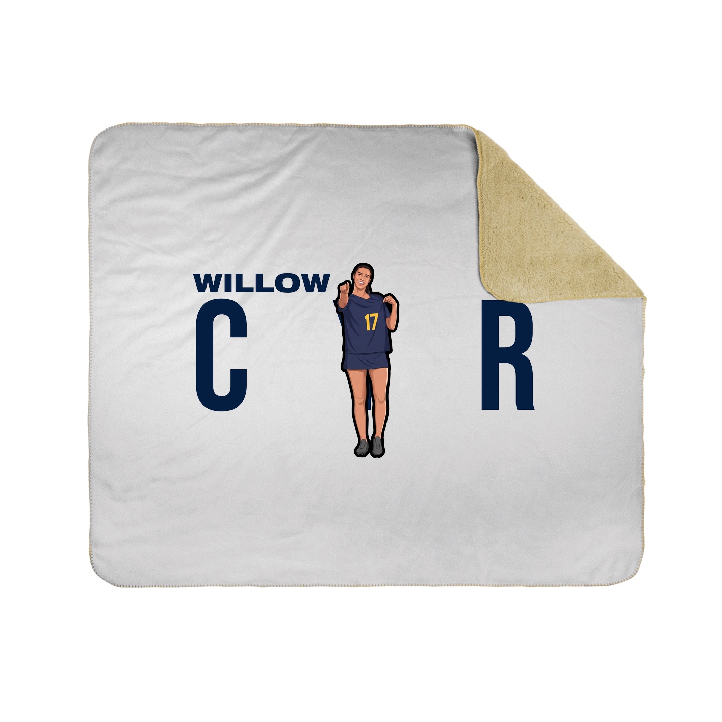 Throw Blanket — Player Name in White