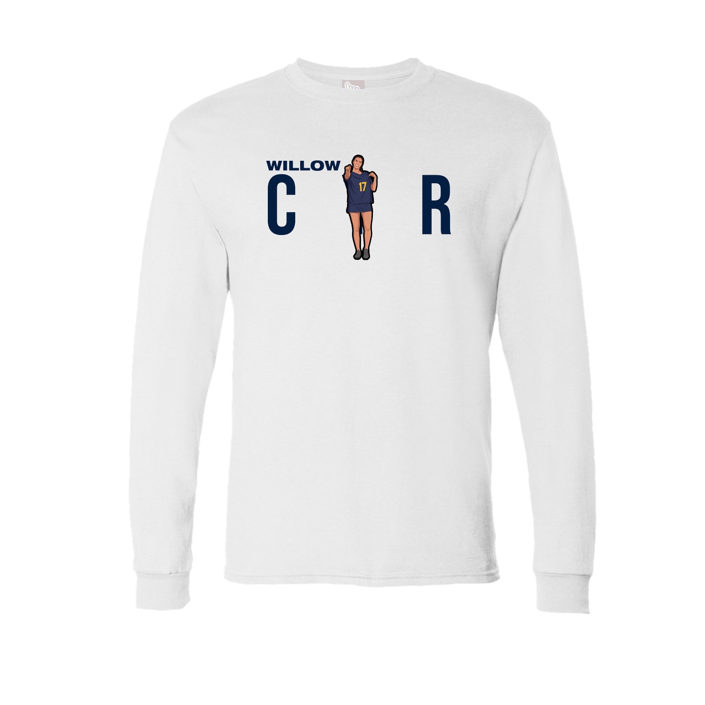 Long Sleeve Tee — Player Name in White