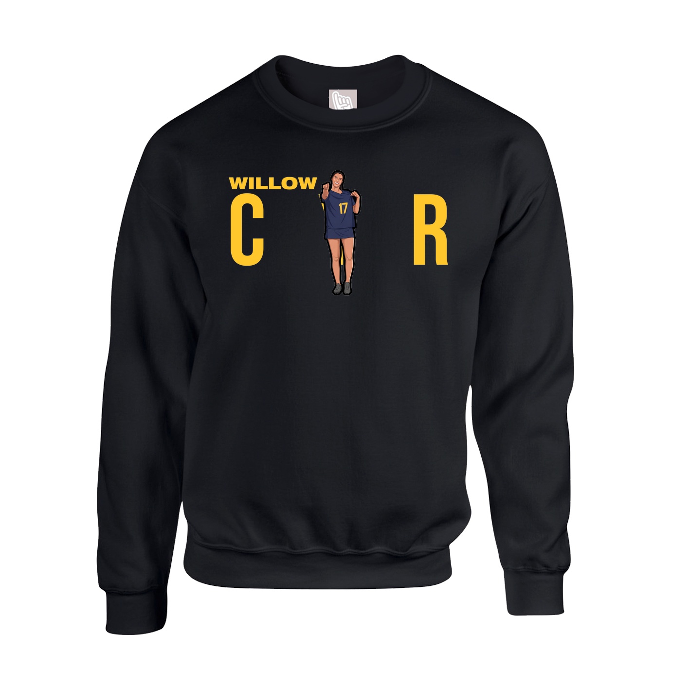 Fleece Crew — Player Name in Black