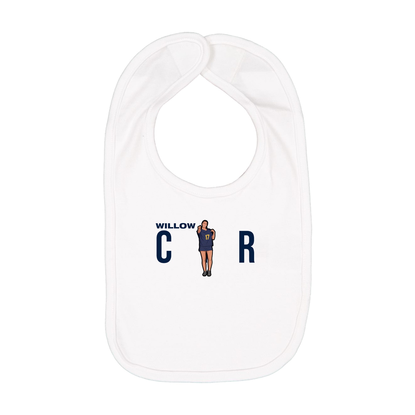 Infant Bib — Player Name in White