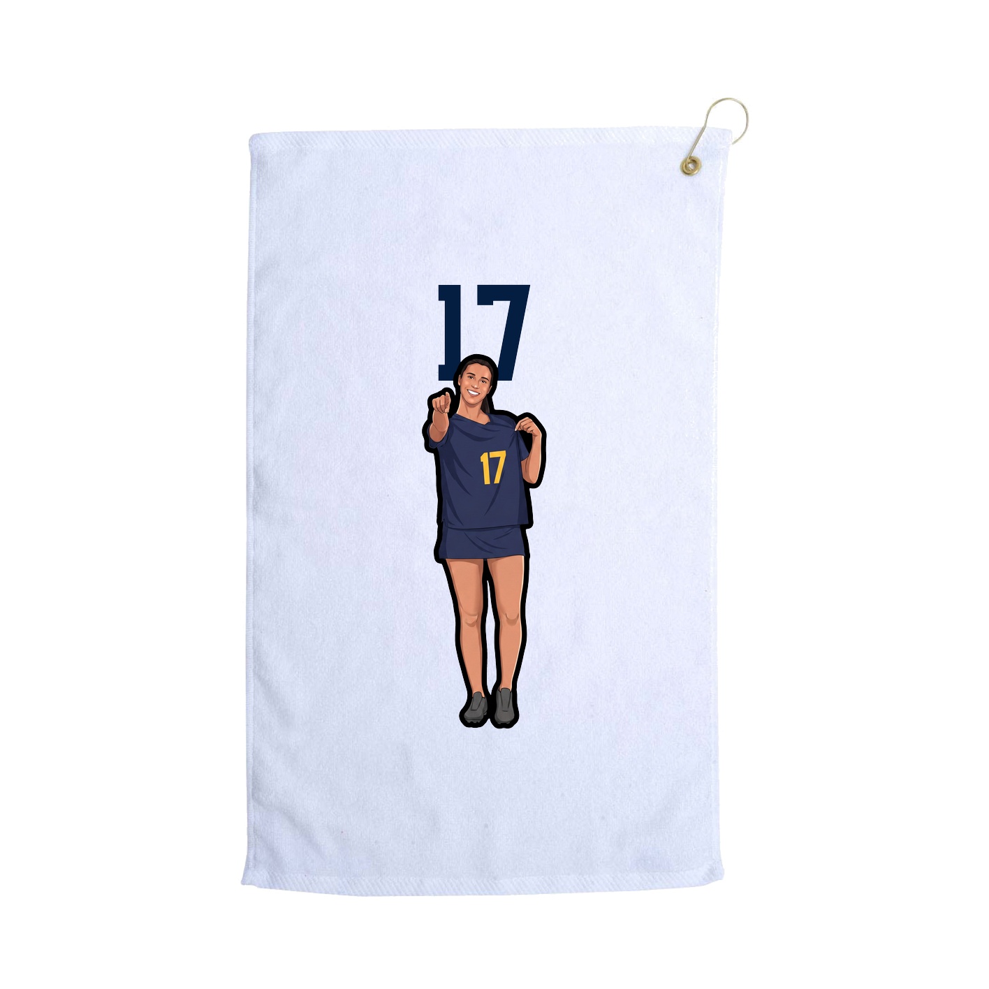 Golf Towel — Number Top in White