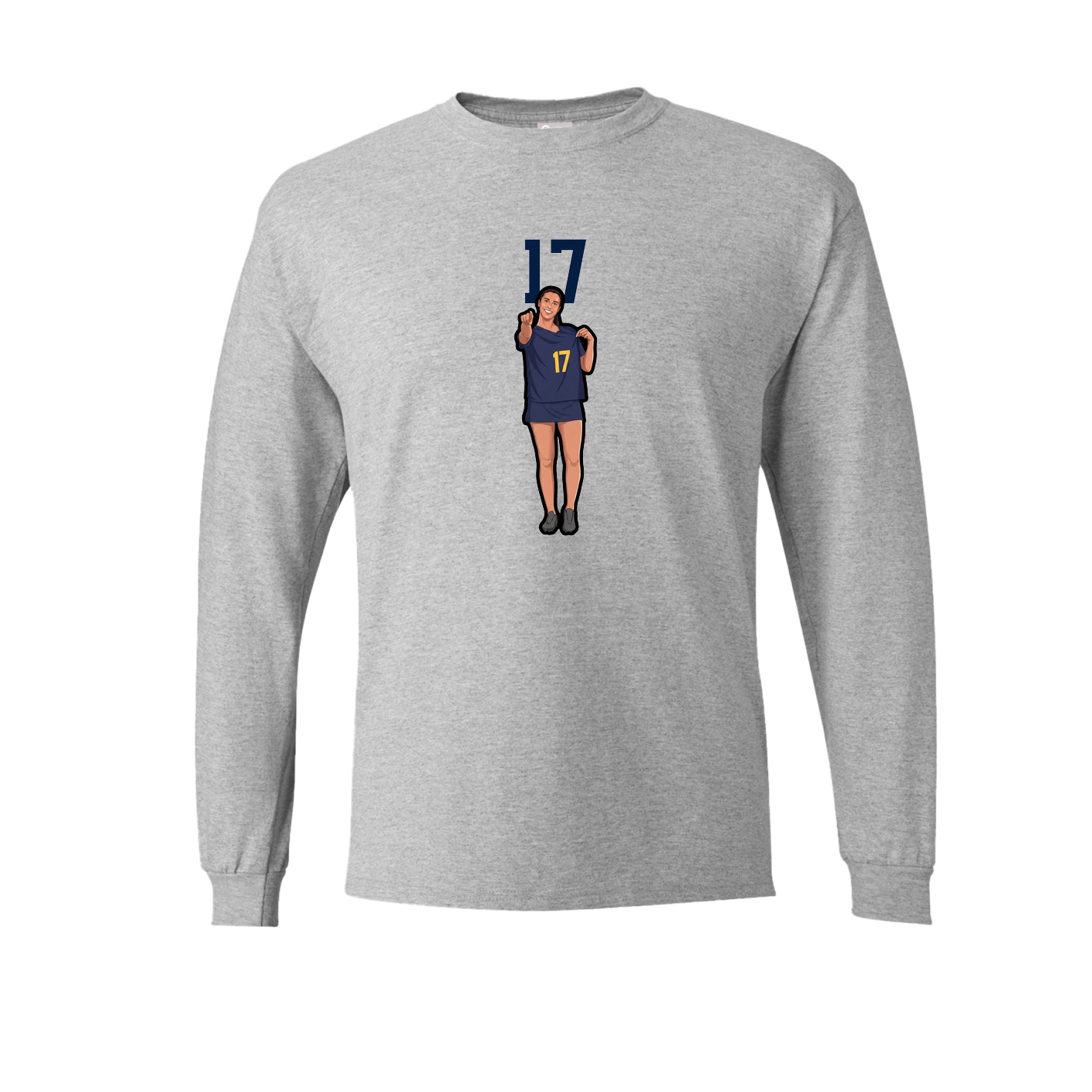 Long Sleeve Tee — Number Top in Grey