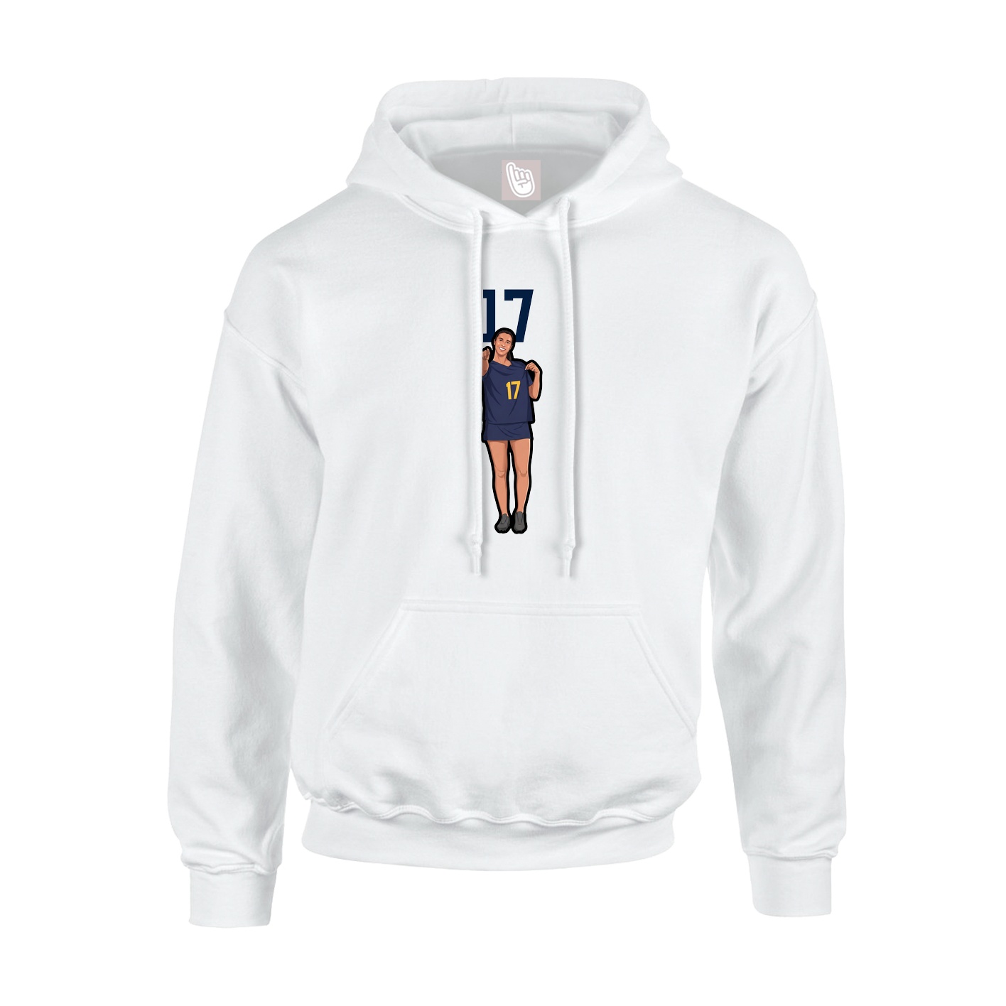 Youth Hoodie — Number Top in White