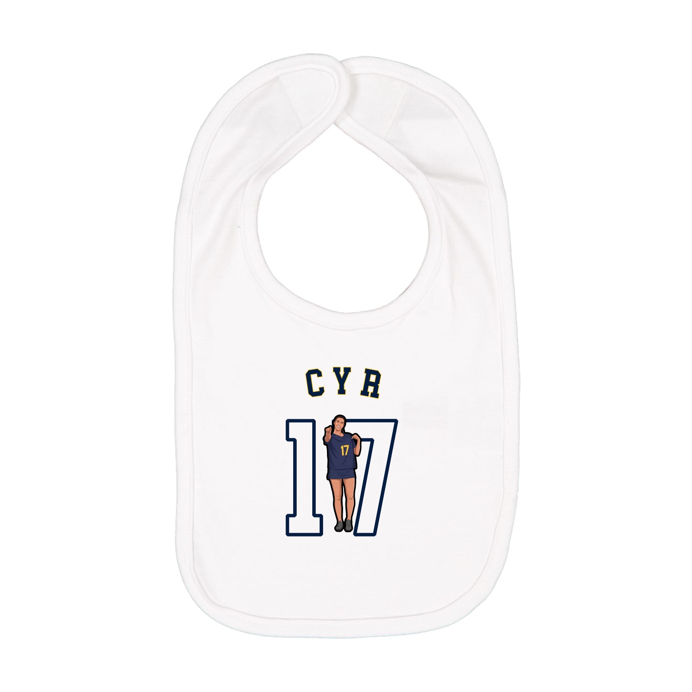 Infant Bib — Shirsey Arch in White