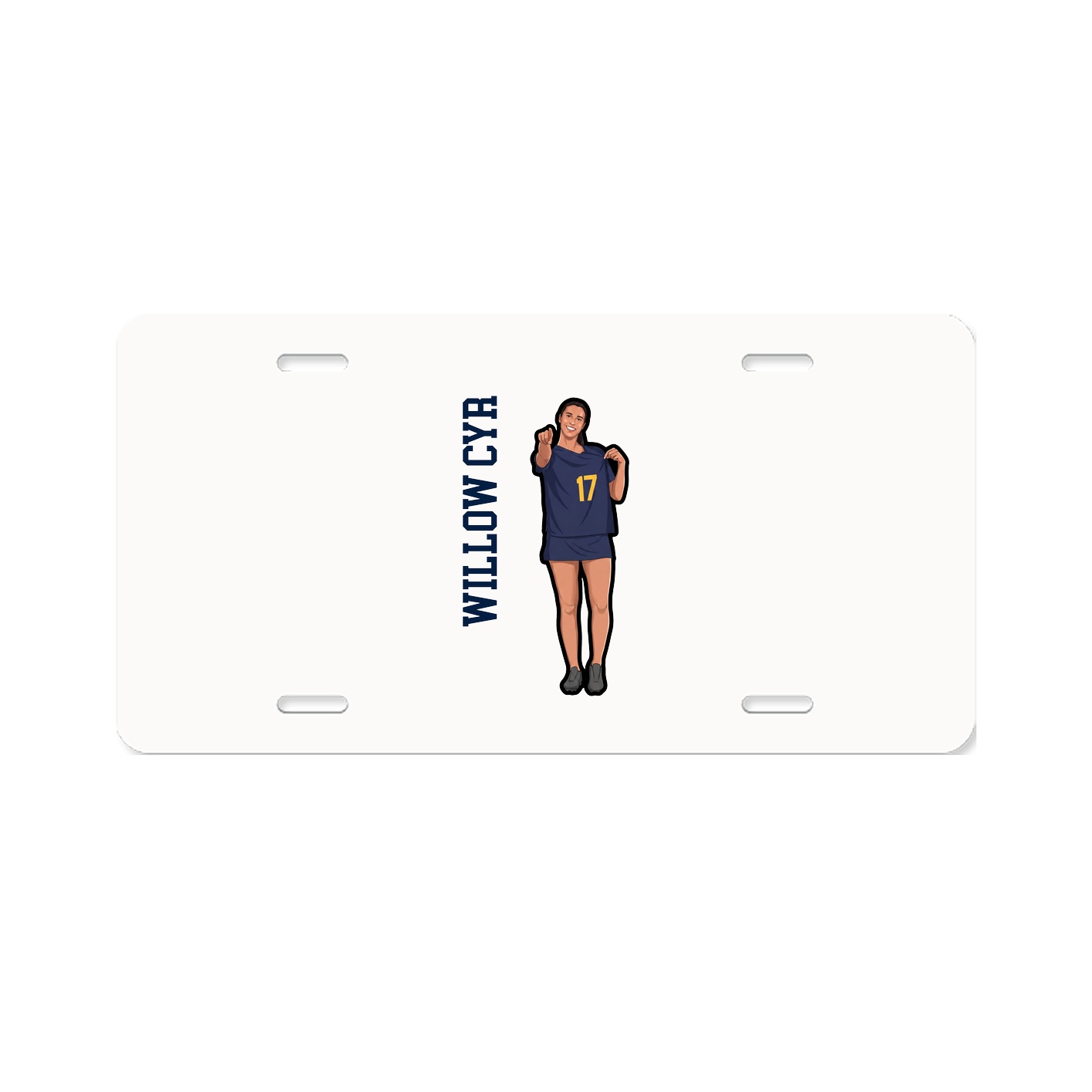 License Plate — Name Vertical in Classic