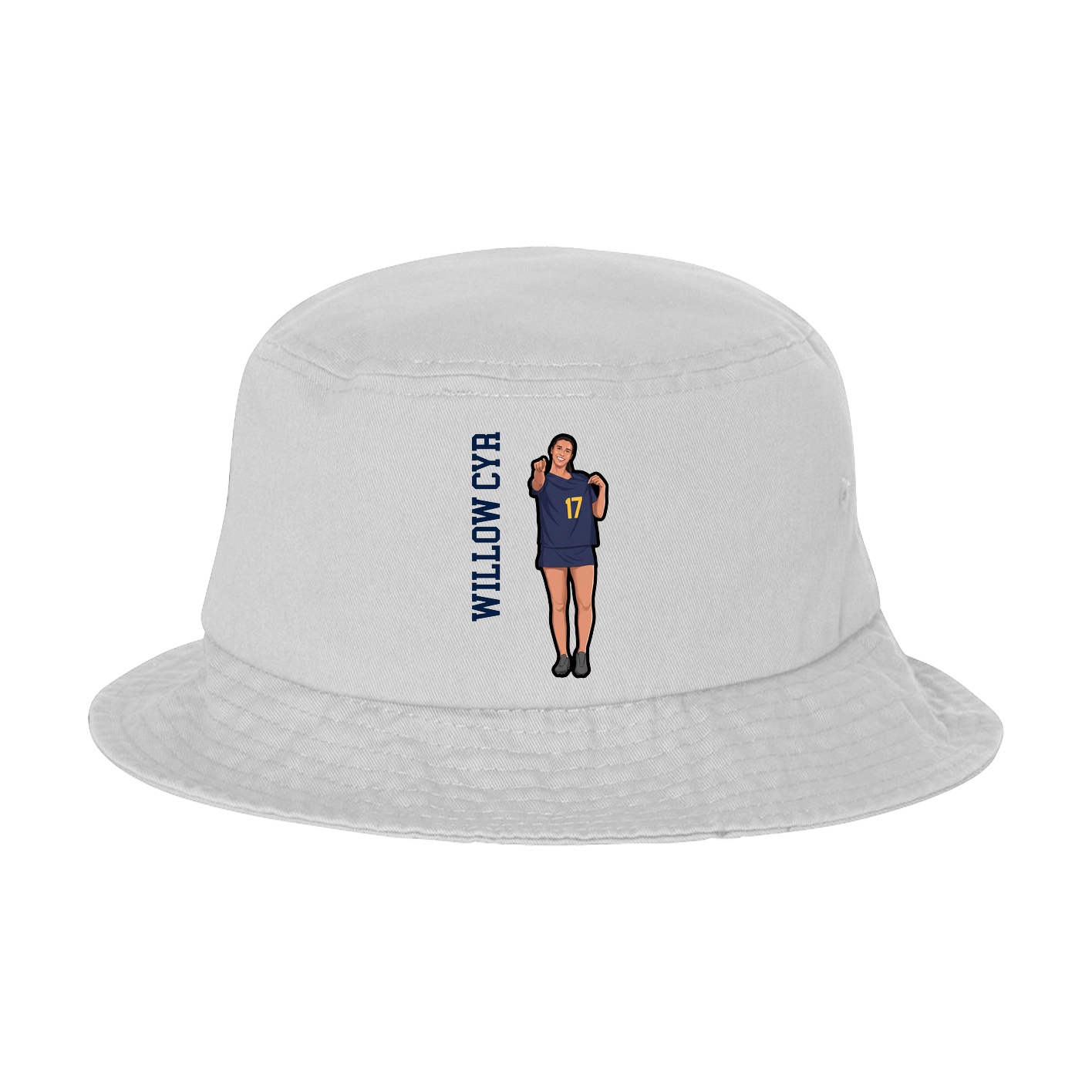 Bucket Cap — Name Vertical in White