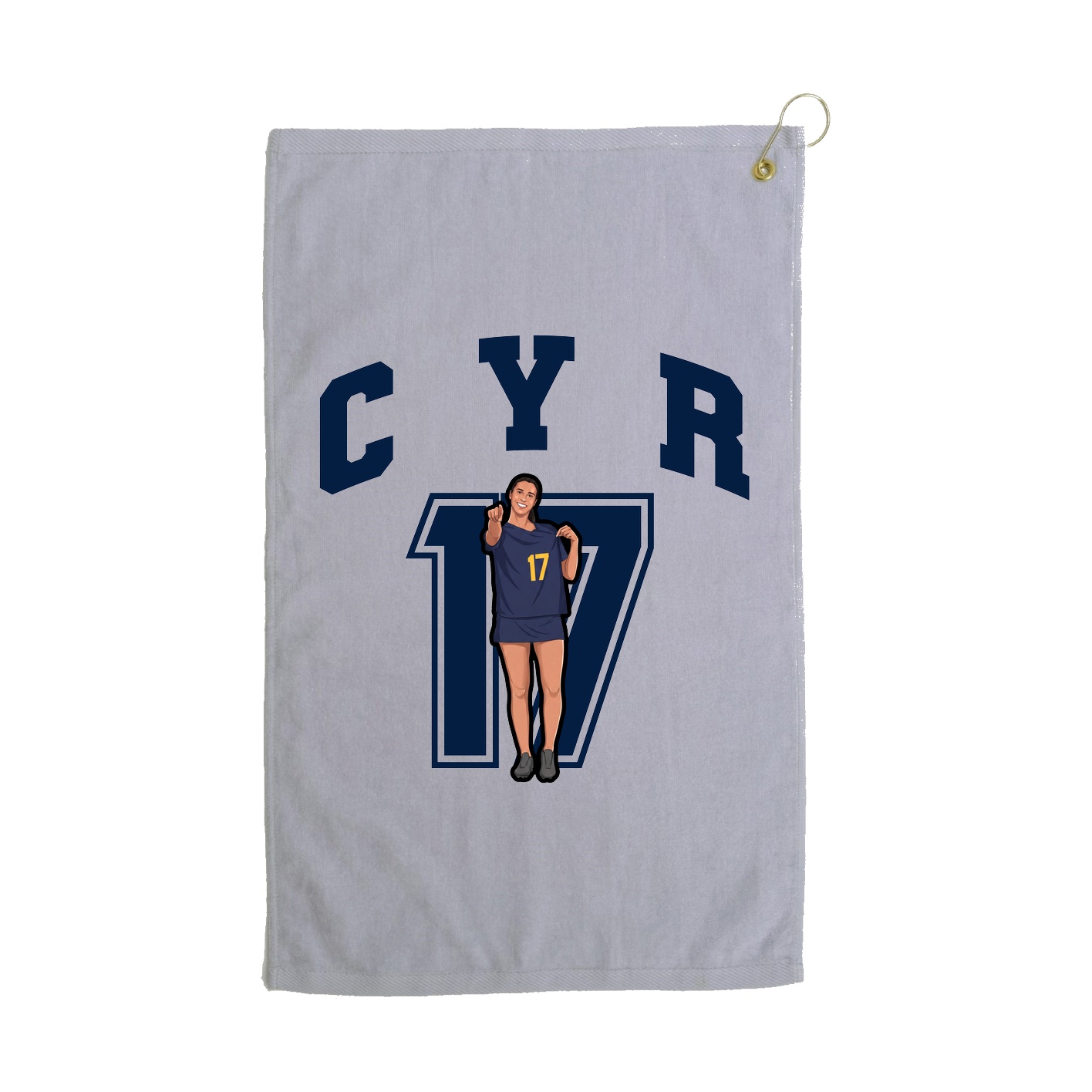 Golf Towel — Number in Grey