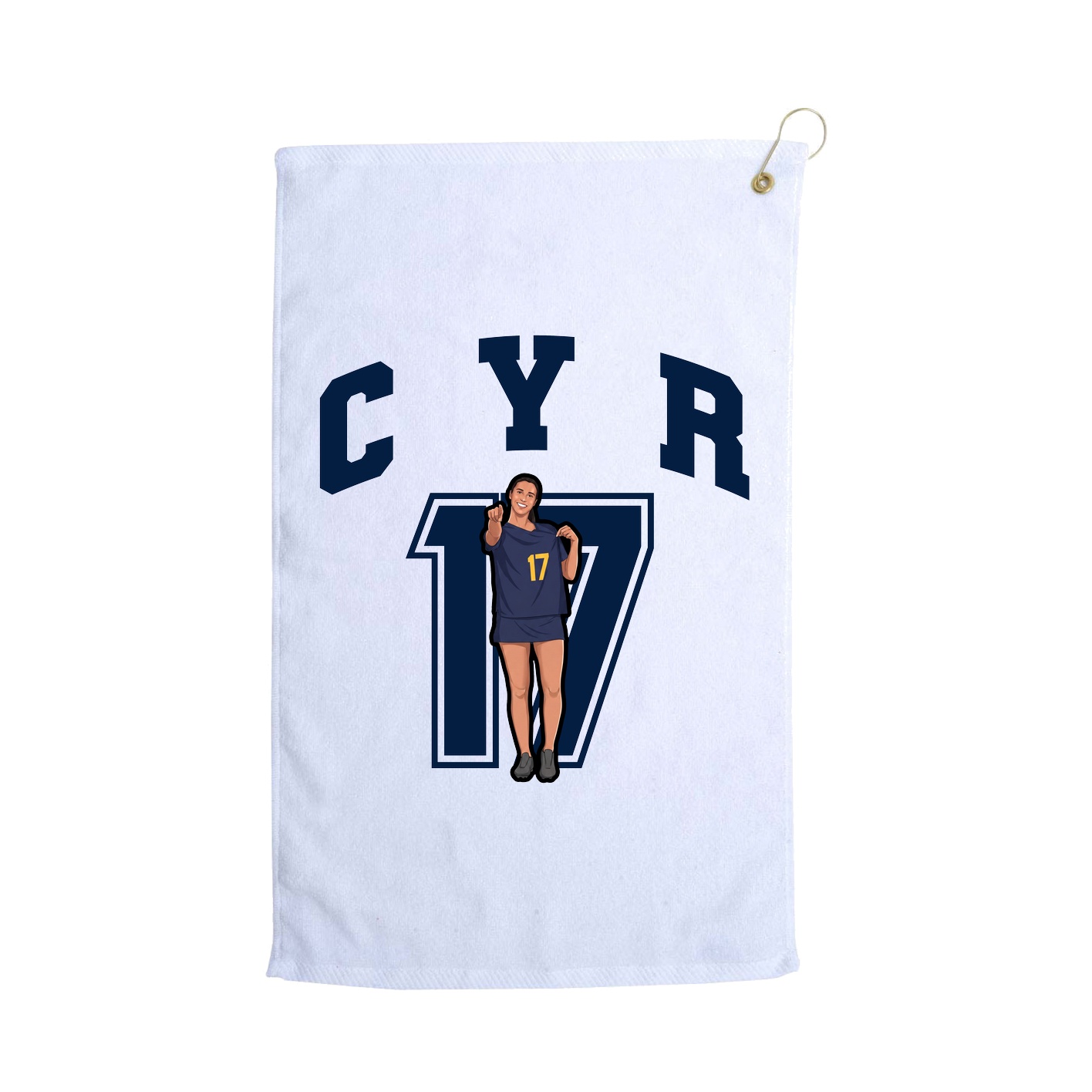 Golf Towel — Number in White