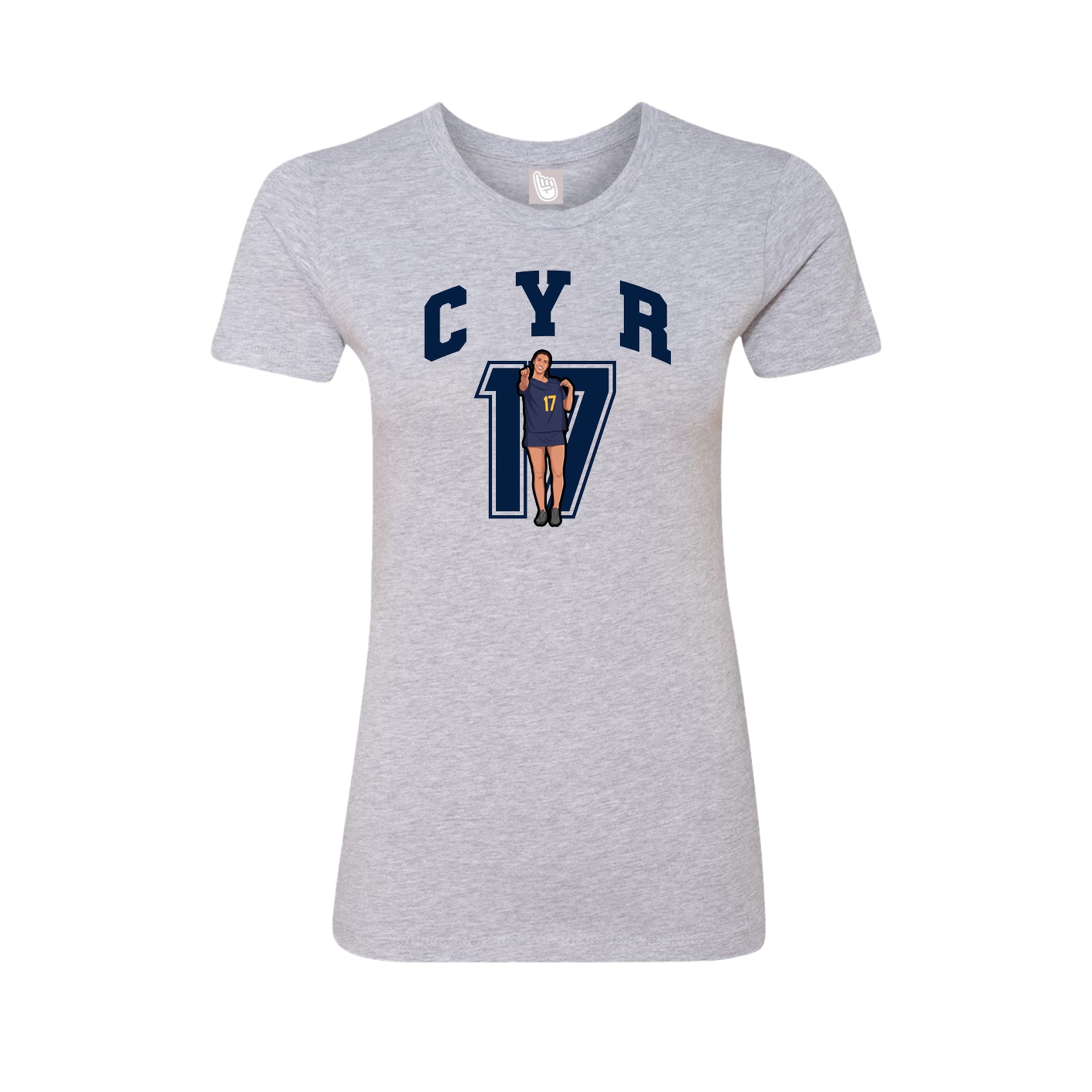 Fitted Women's Tee — Number in Grey