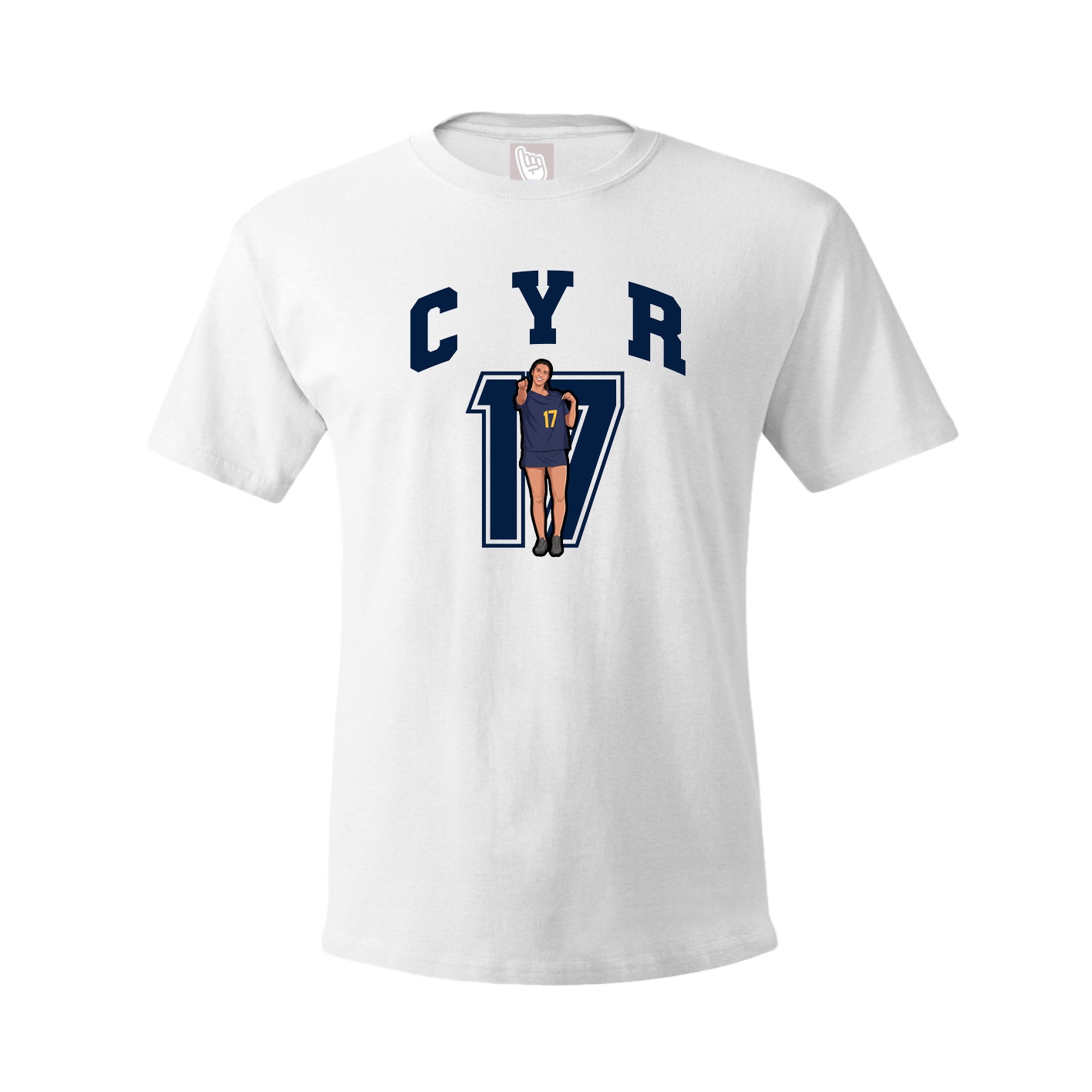 Youth Tee — Number in White