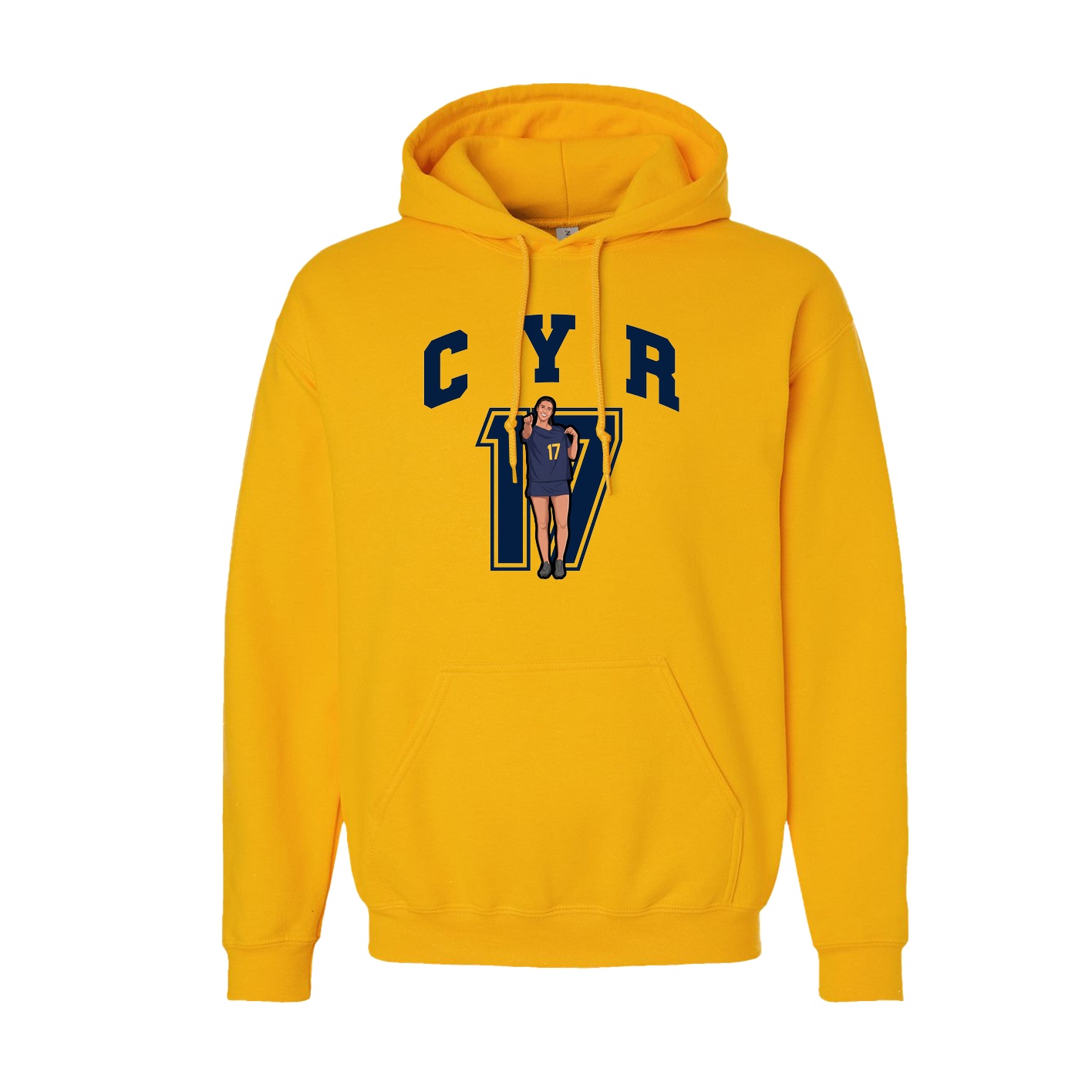 Youth Hoodie — Number in Gold