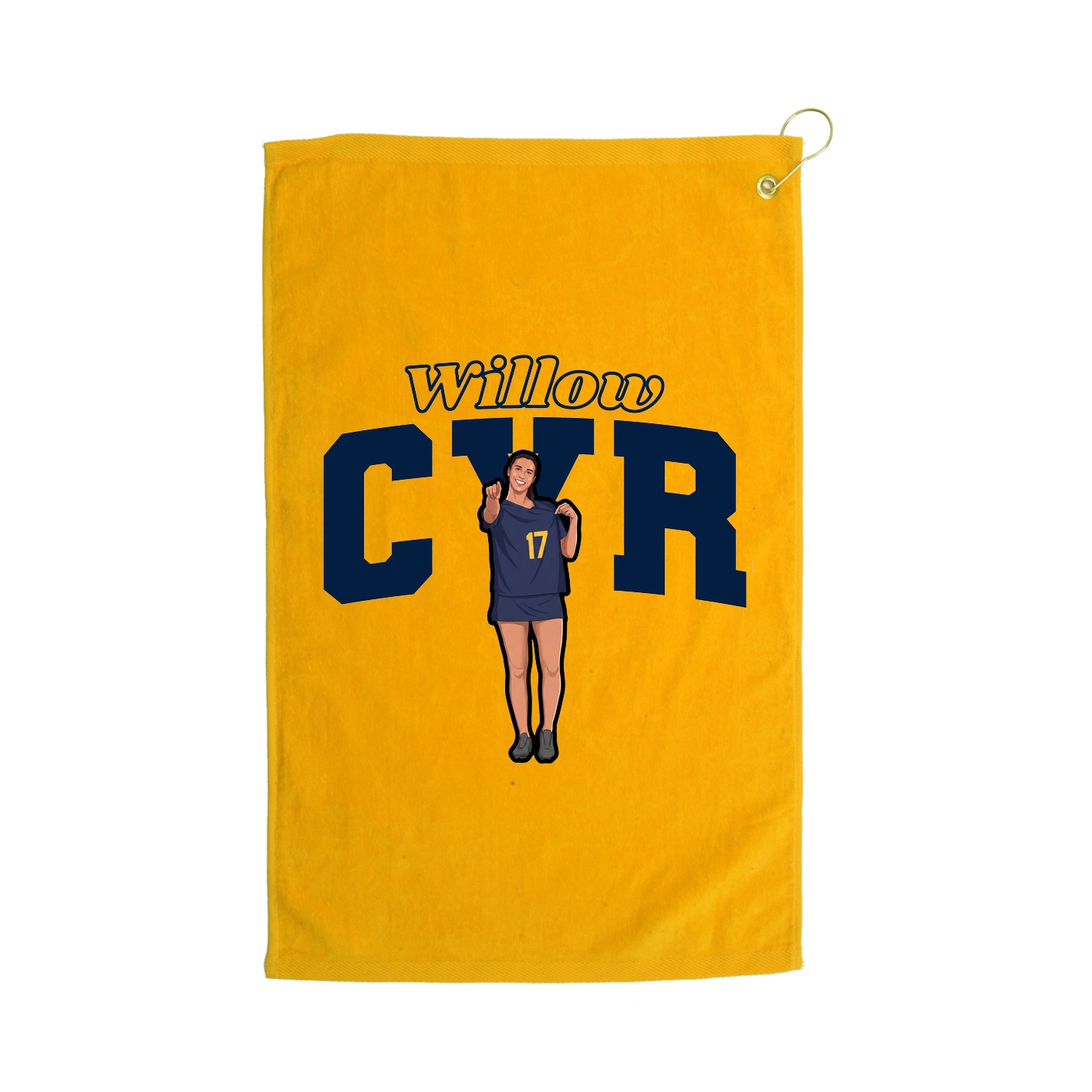 Golf Towel — Name Arch in Gold
