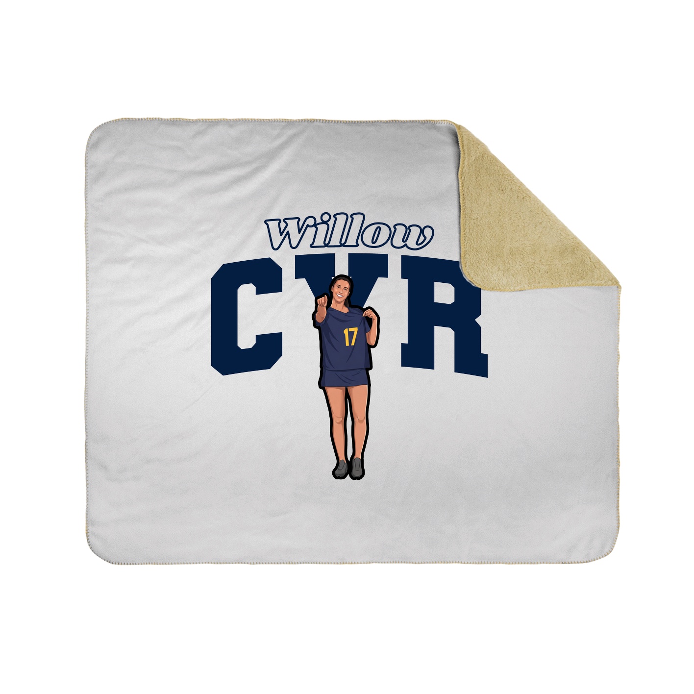 Throw Blanket — Name Arch in White