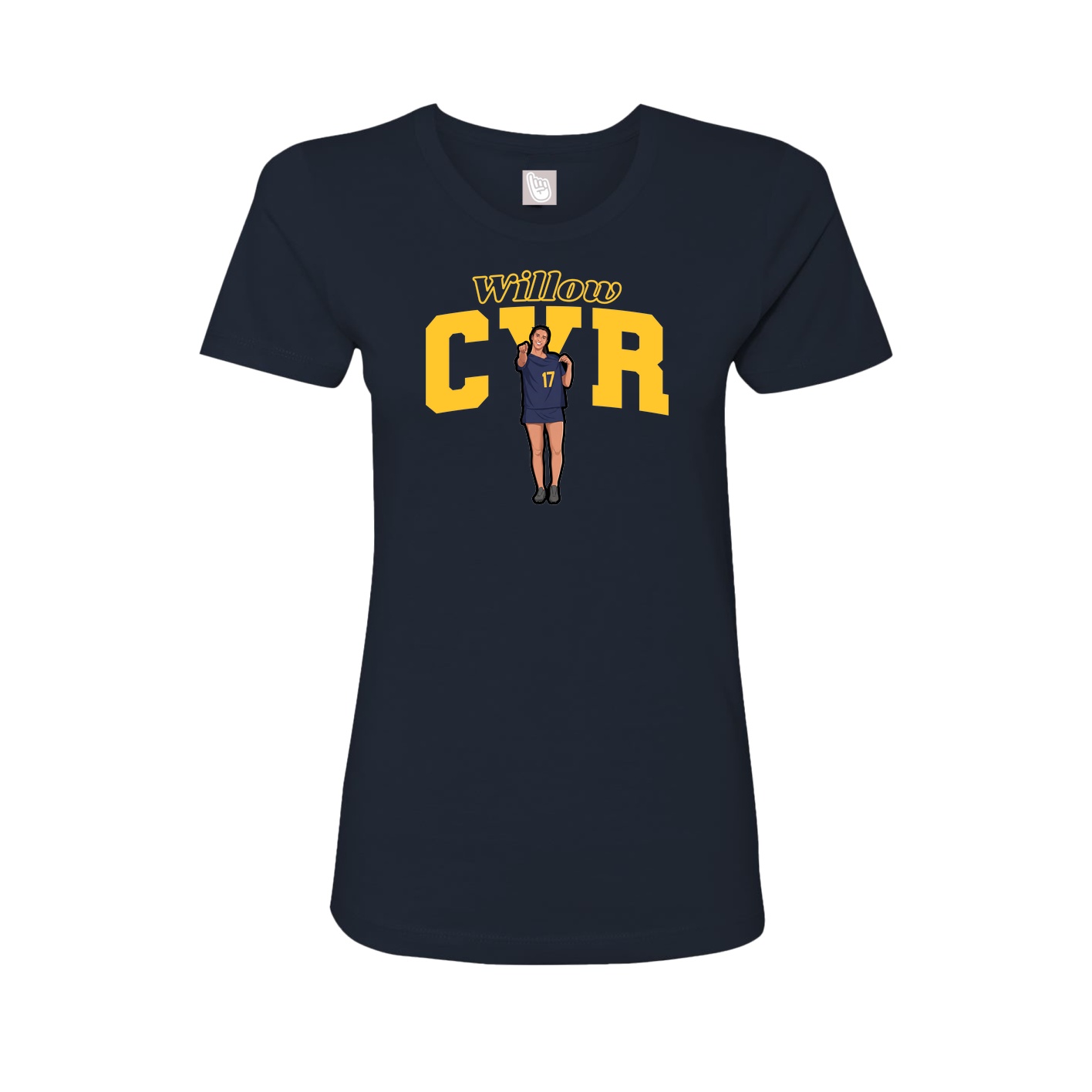 Fitted Women's Tee — Name Arch in Navy