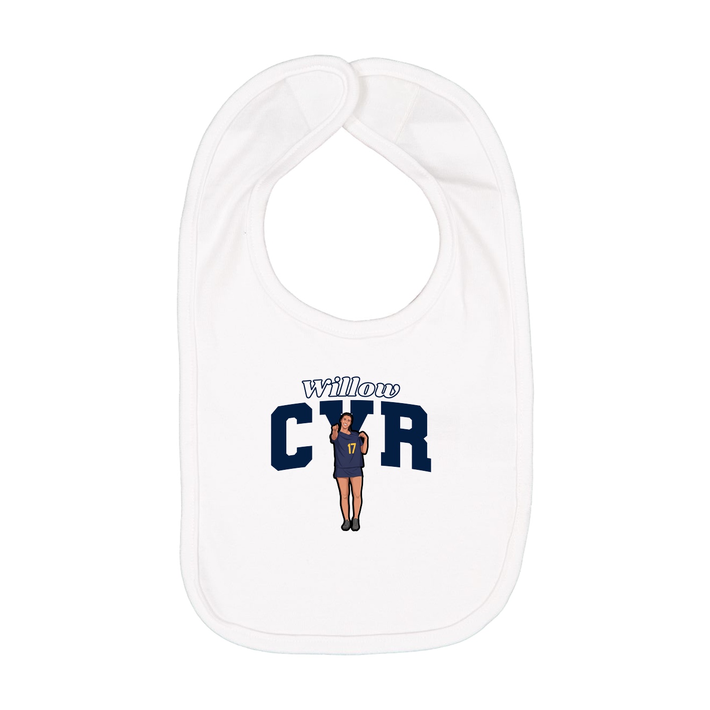 Infant Bib — Name Arch in White