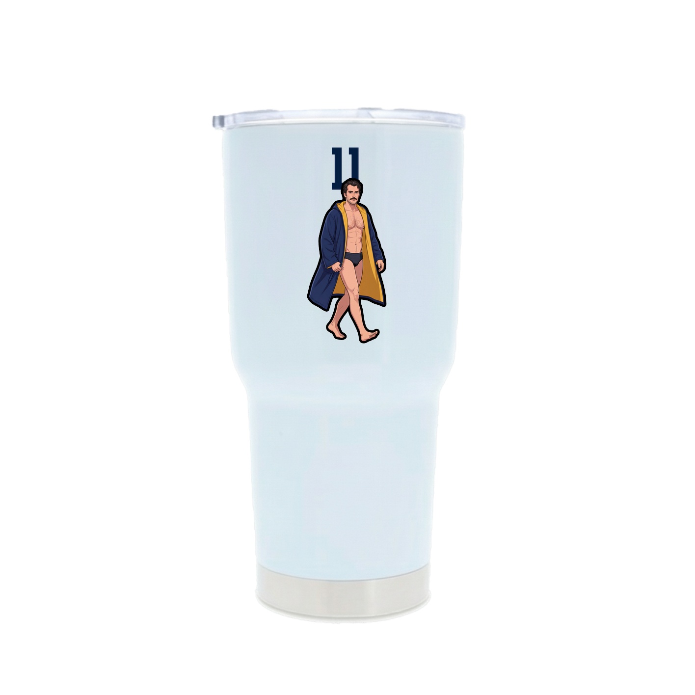30oz Stainless Steel Tumbler — Number Top in White