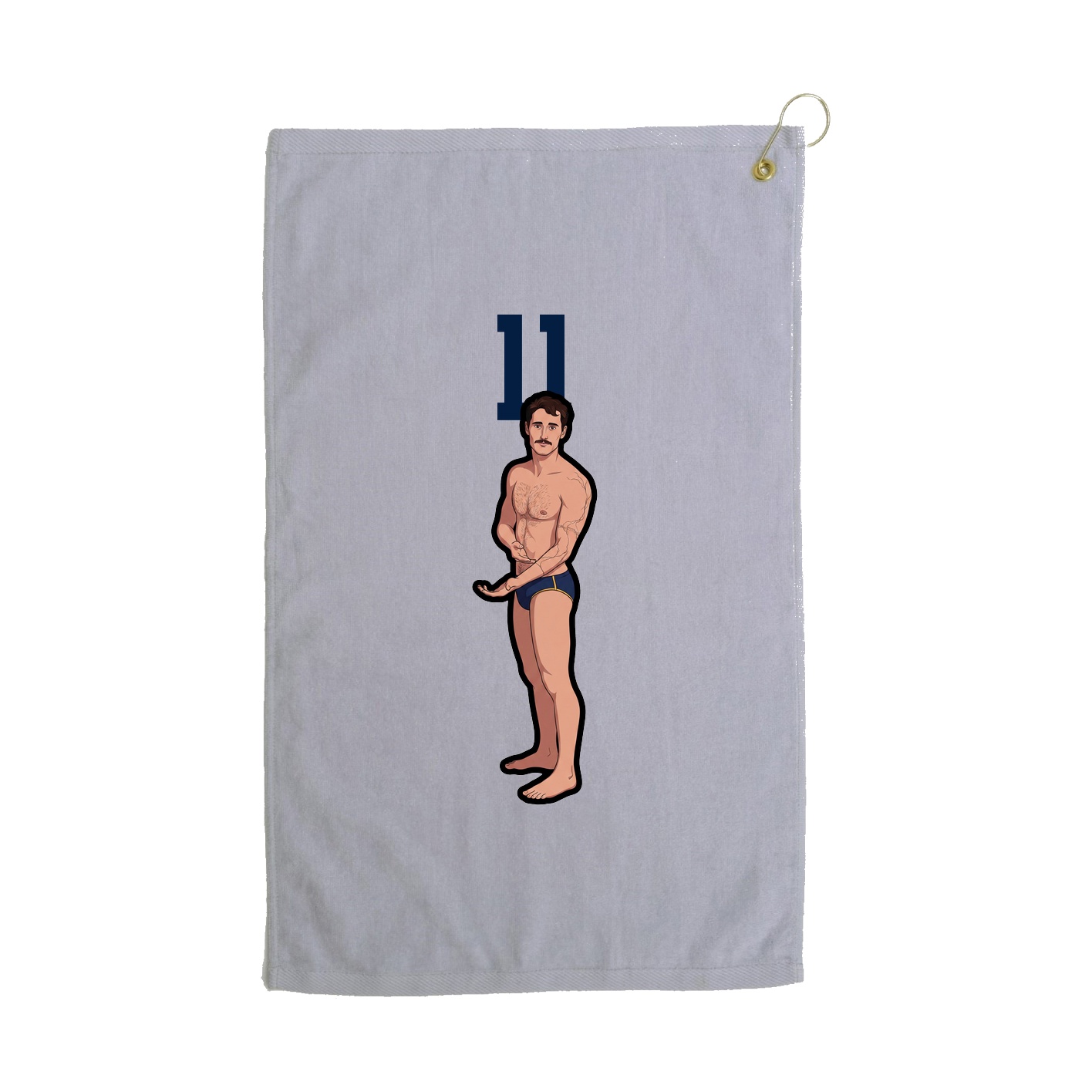 Golf Towel — Number Top in Grey