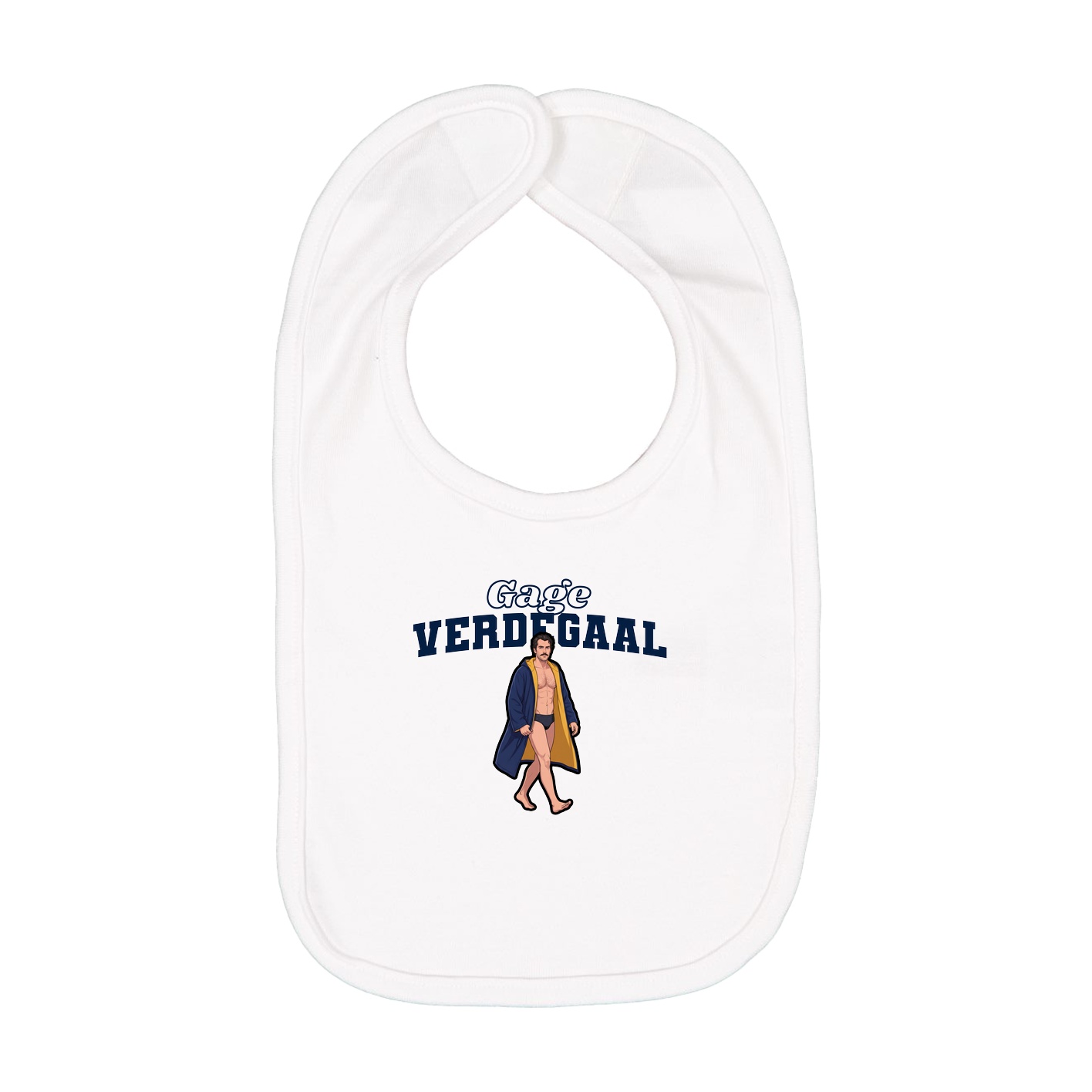 Infant Bib — Name Arch in White