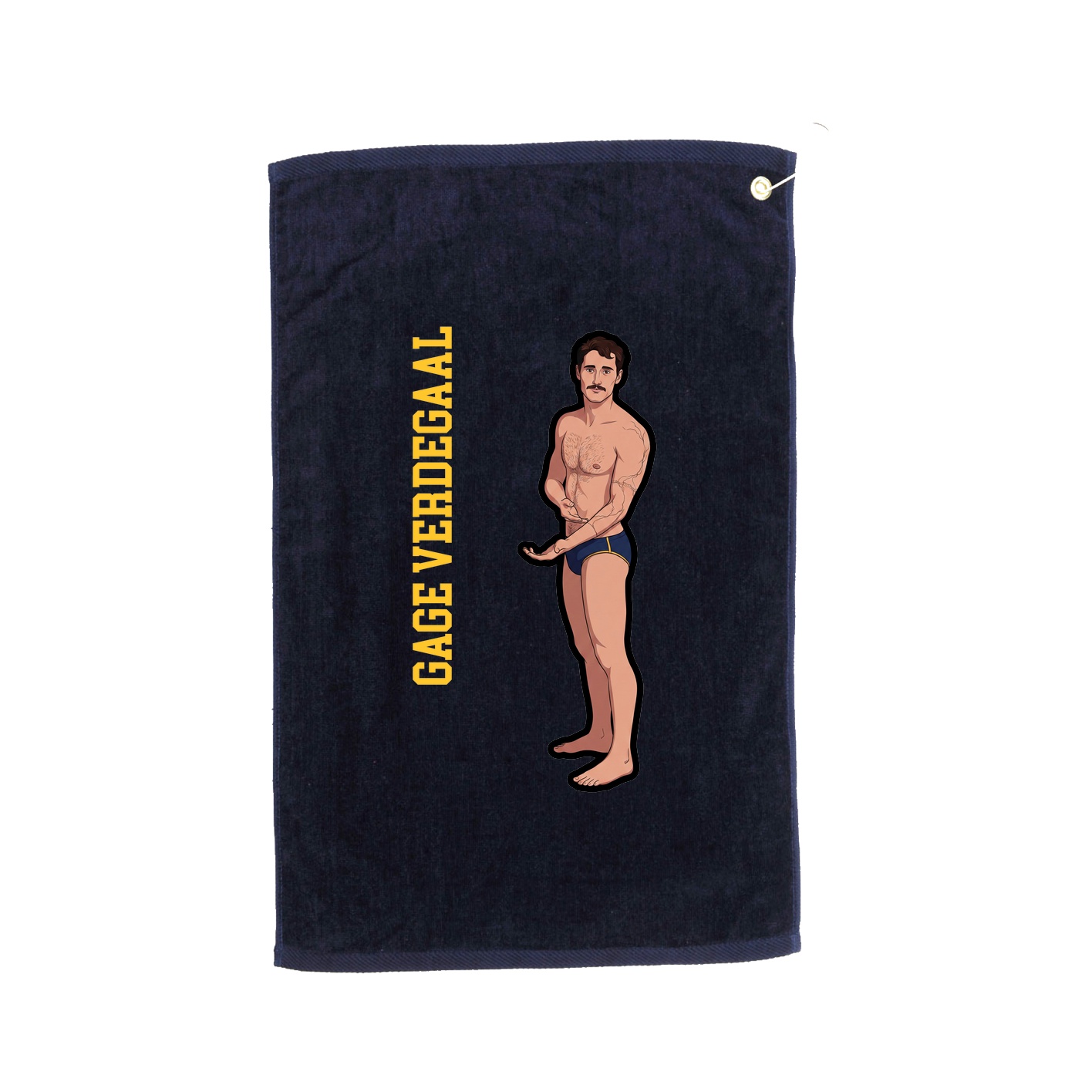 Golf Towel — Name Vertical in Navy