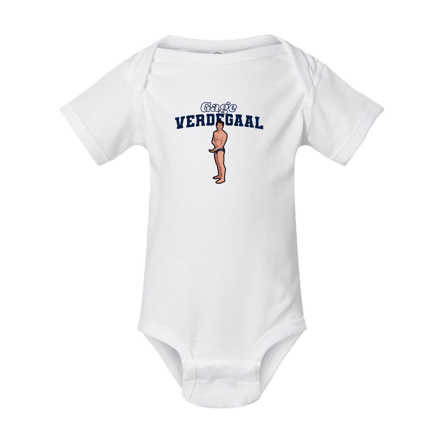 Baby Onesie — Name Arch in White