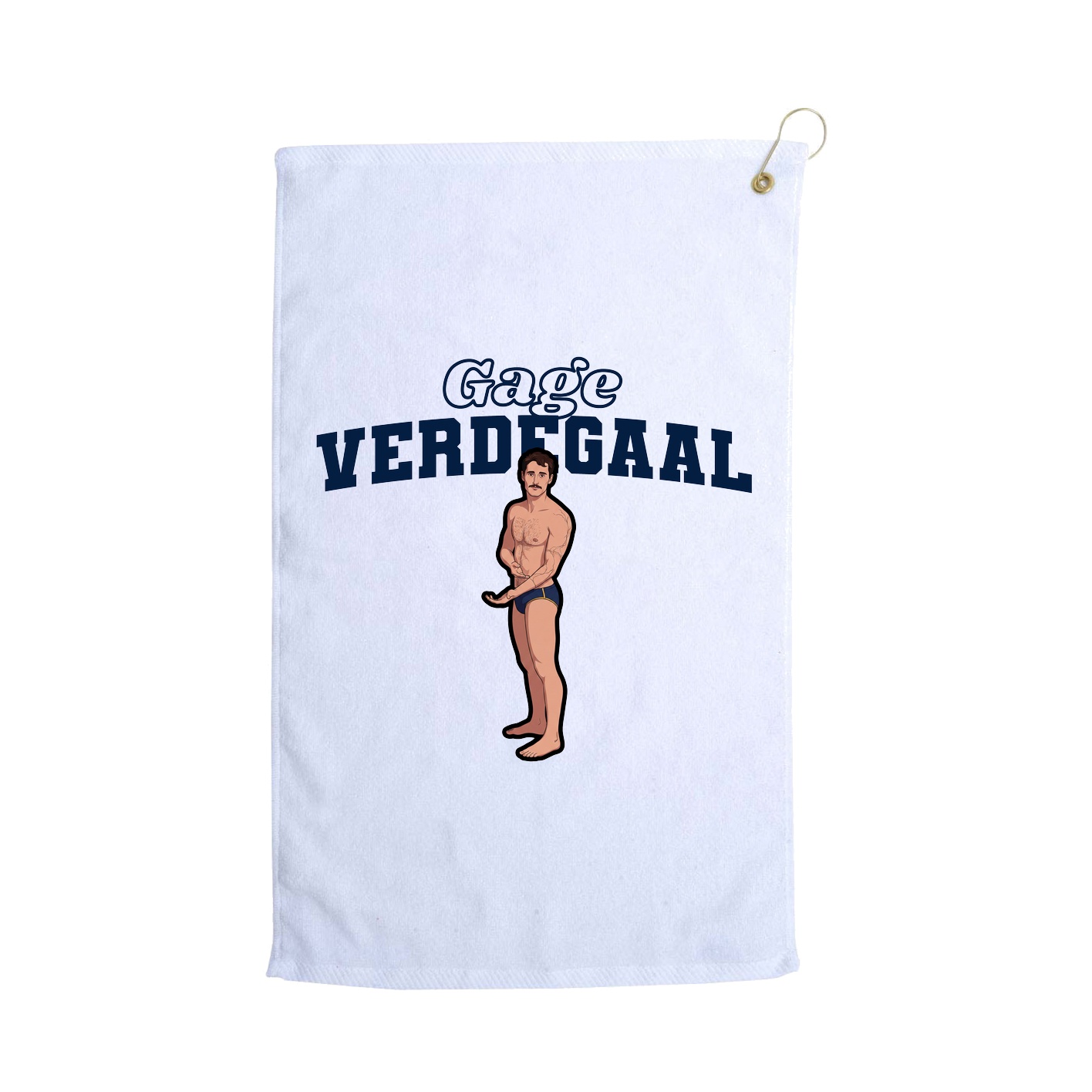 Golf Towel — Name Arch in White