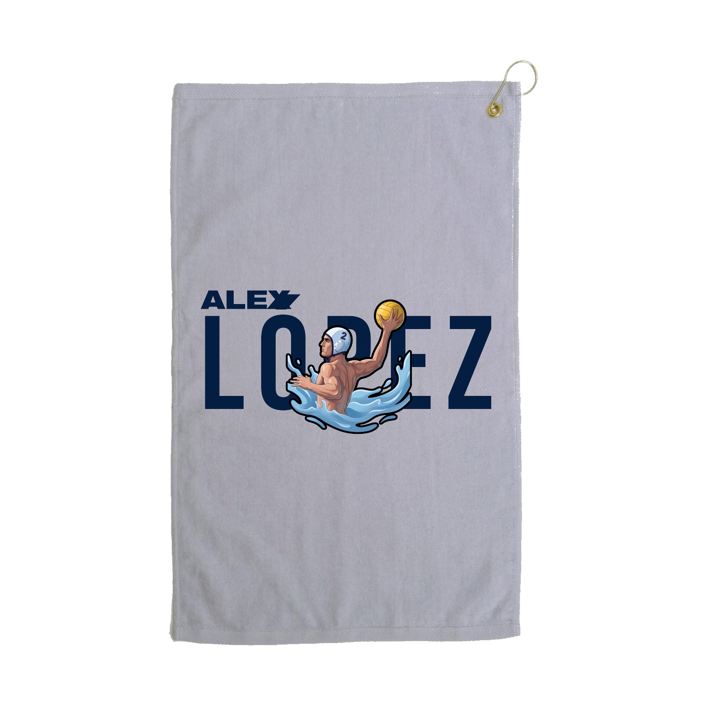 Golf Towel — Player Name in Grey