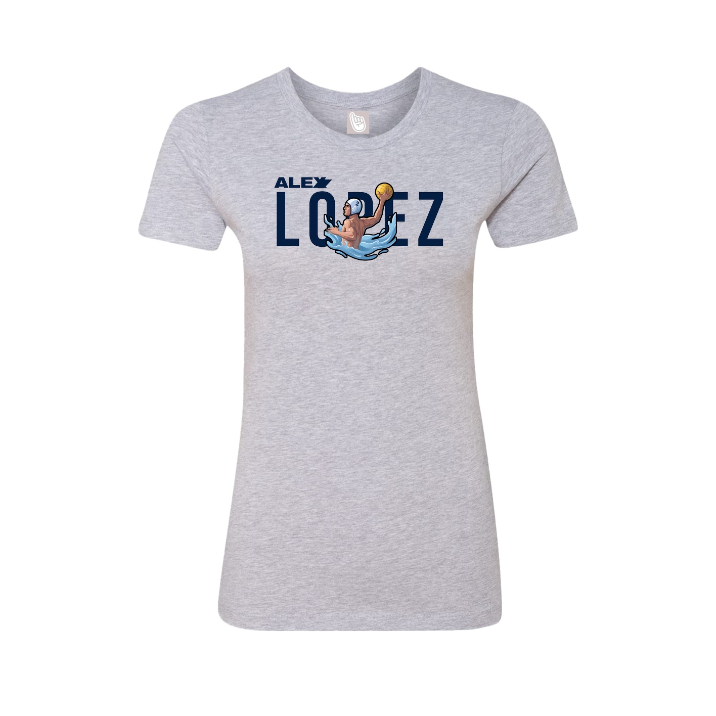 Fitted Women's Tee — Player Name in Grey