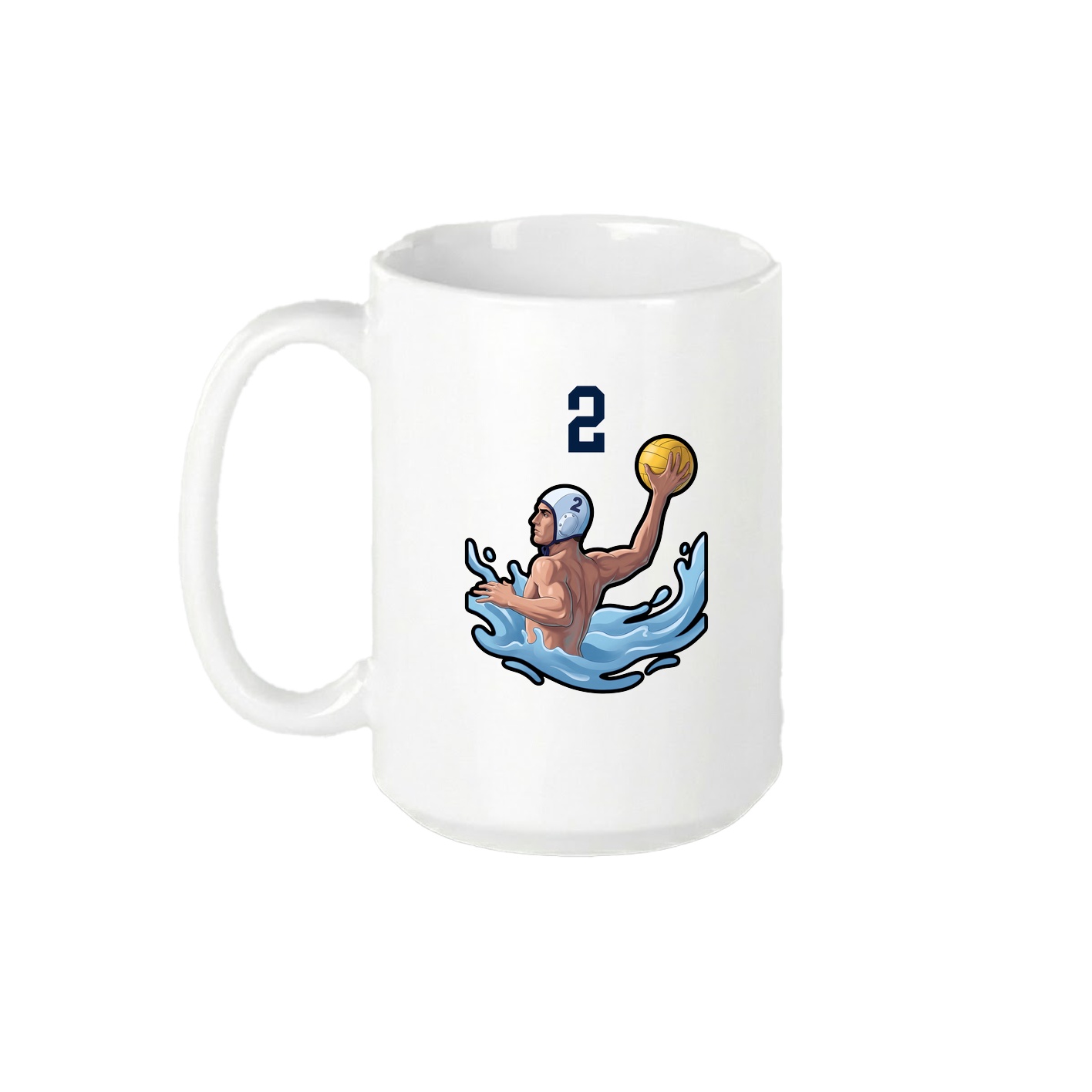 15oz Coffee Mug — Number Top in White