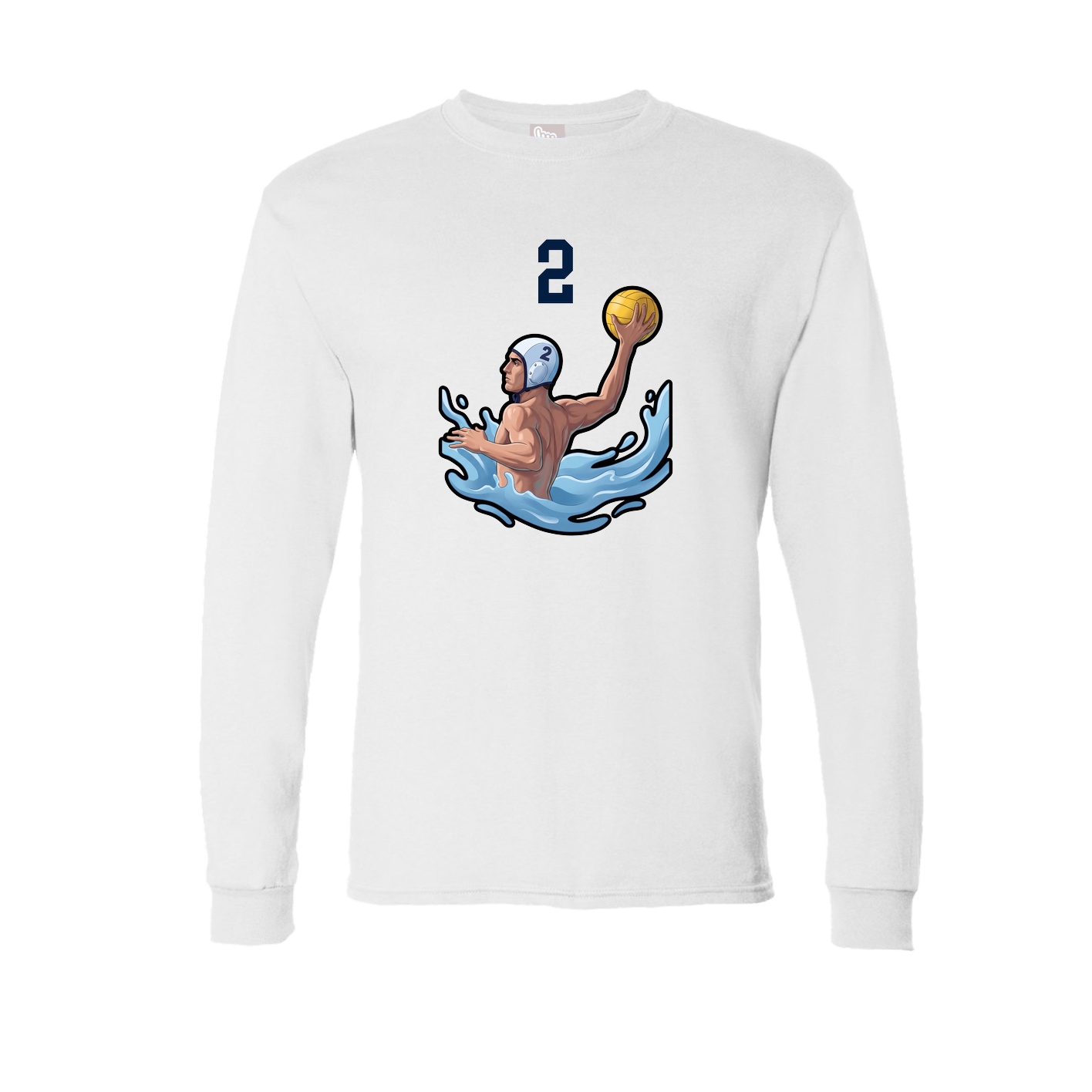Long Sleeve Tee — Number Top in White