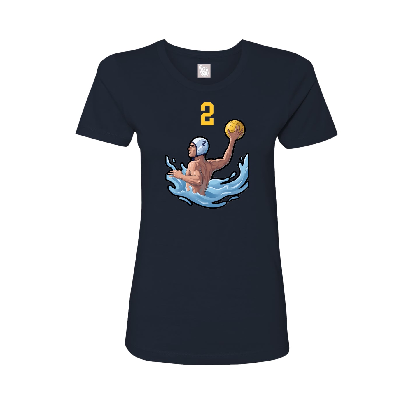 Fitted Women's Tee — Number Top in Navy