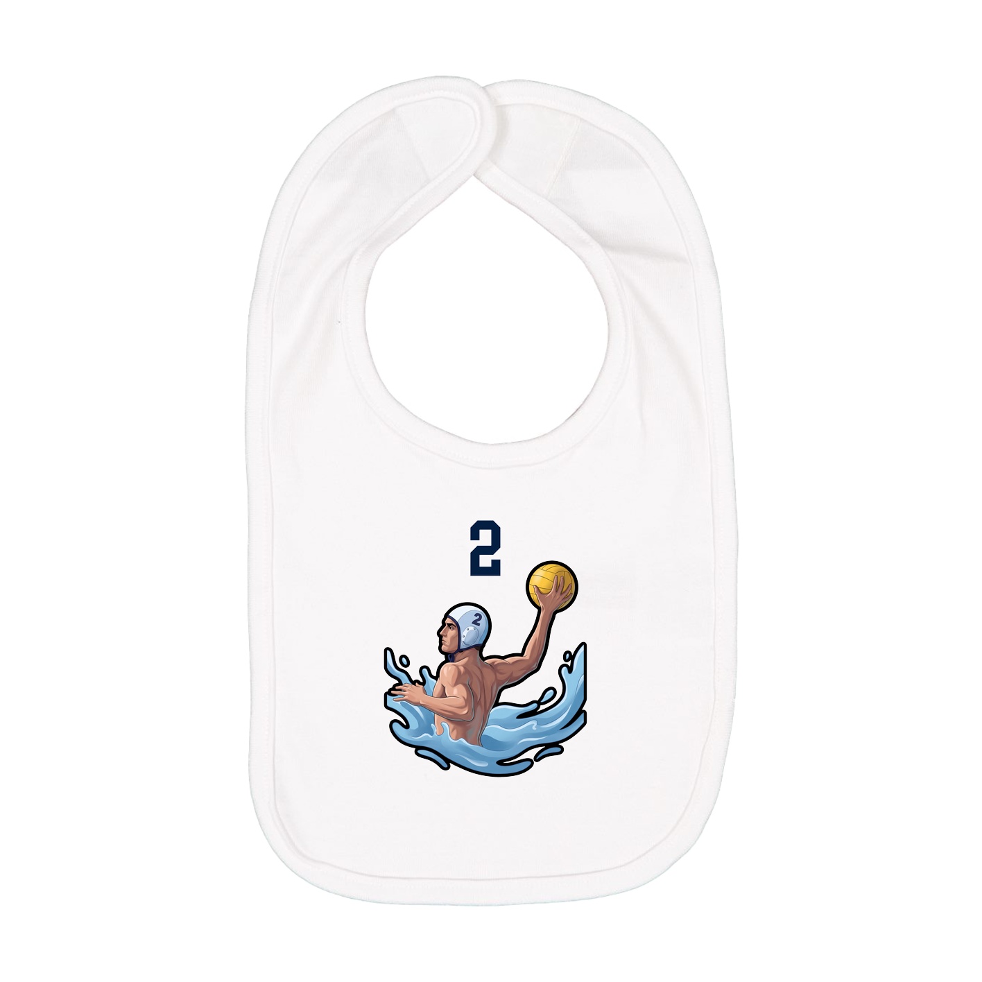 Infant Bib — Number Top in White