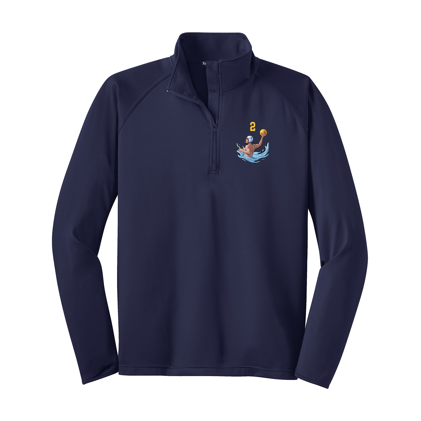 Q-Zip Pullover — Number Top in Navy